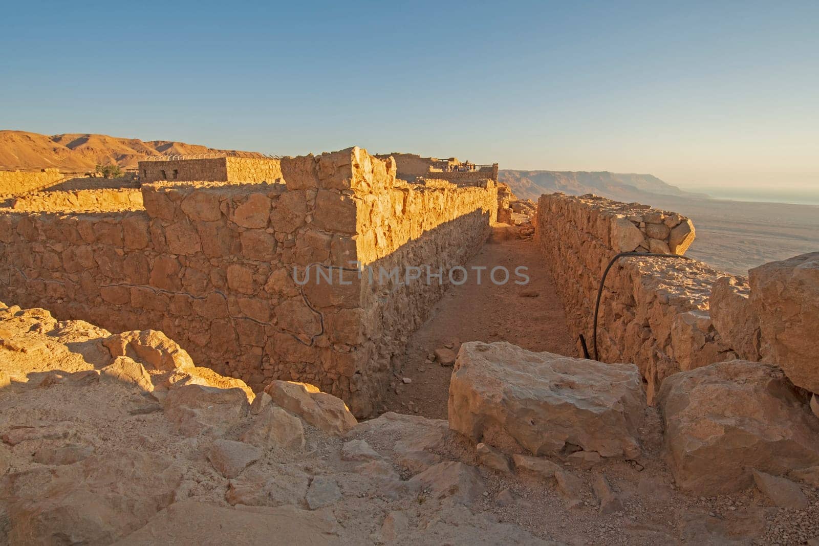 Outer Walls and Buildings of the Ancient Desert Fortress of Masda in Israel