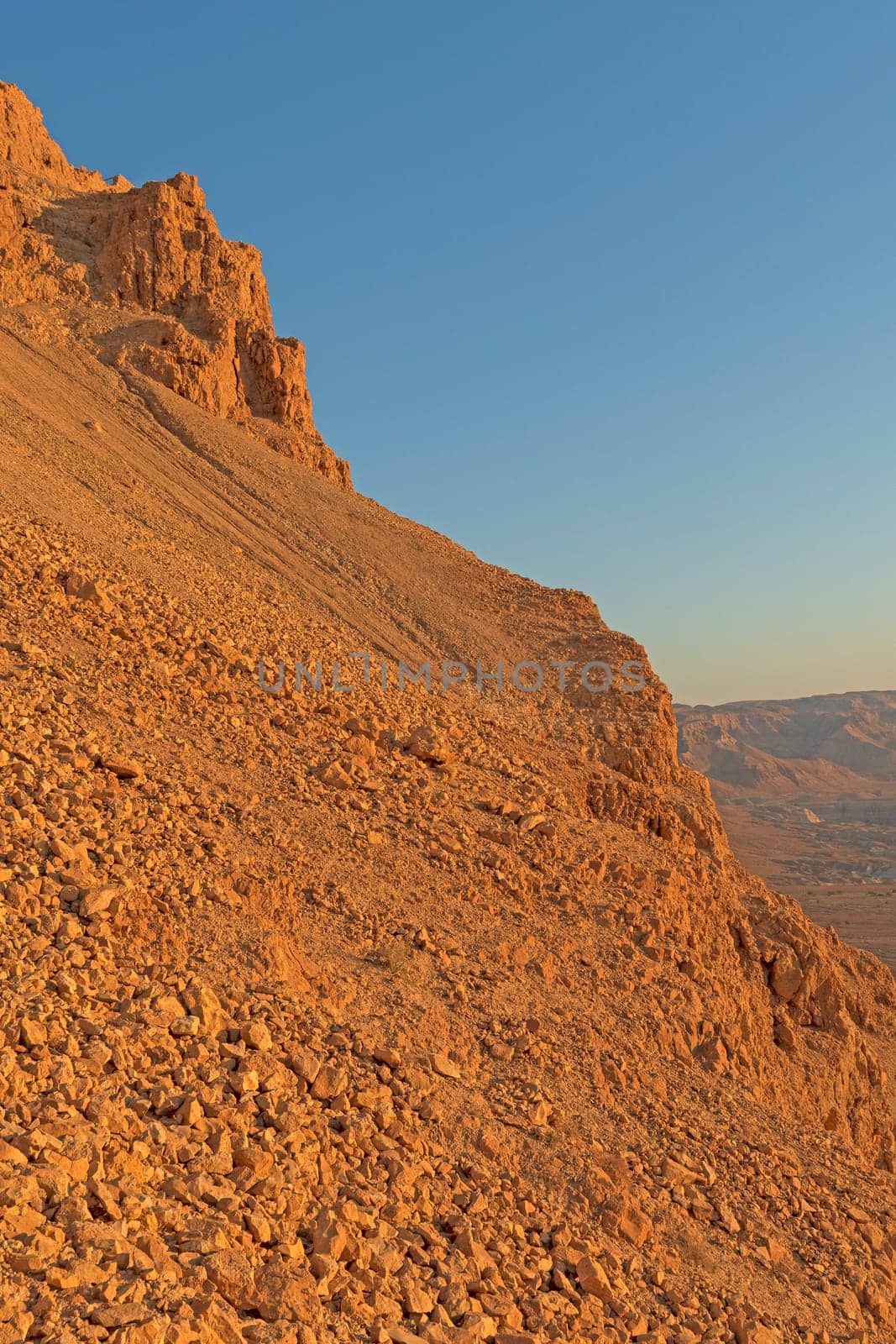 Steep Cliffs of Masada along the Dead Sea in Israel