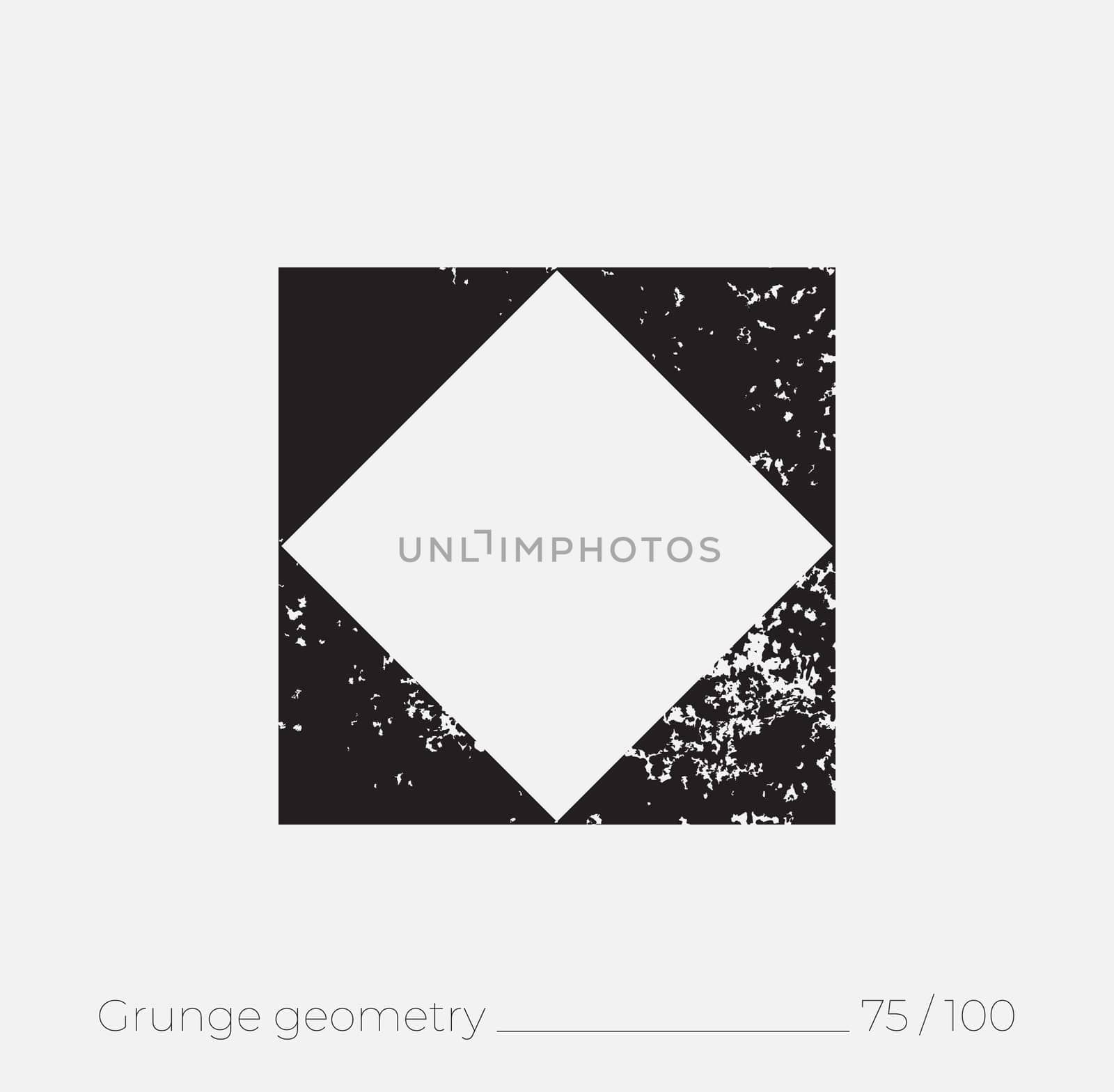 Geometric simple shape in grunge retro style. Universal design element for T-shirt, Posters, Magazine, sale leaflet, billboard, branding
