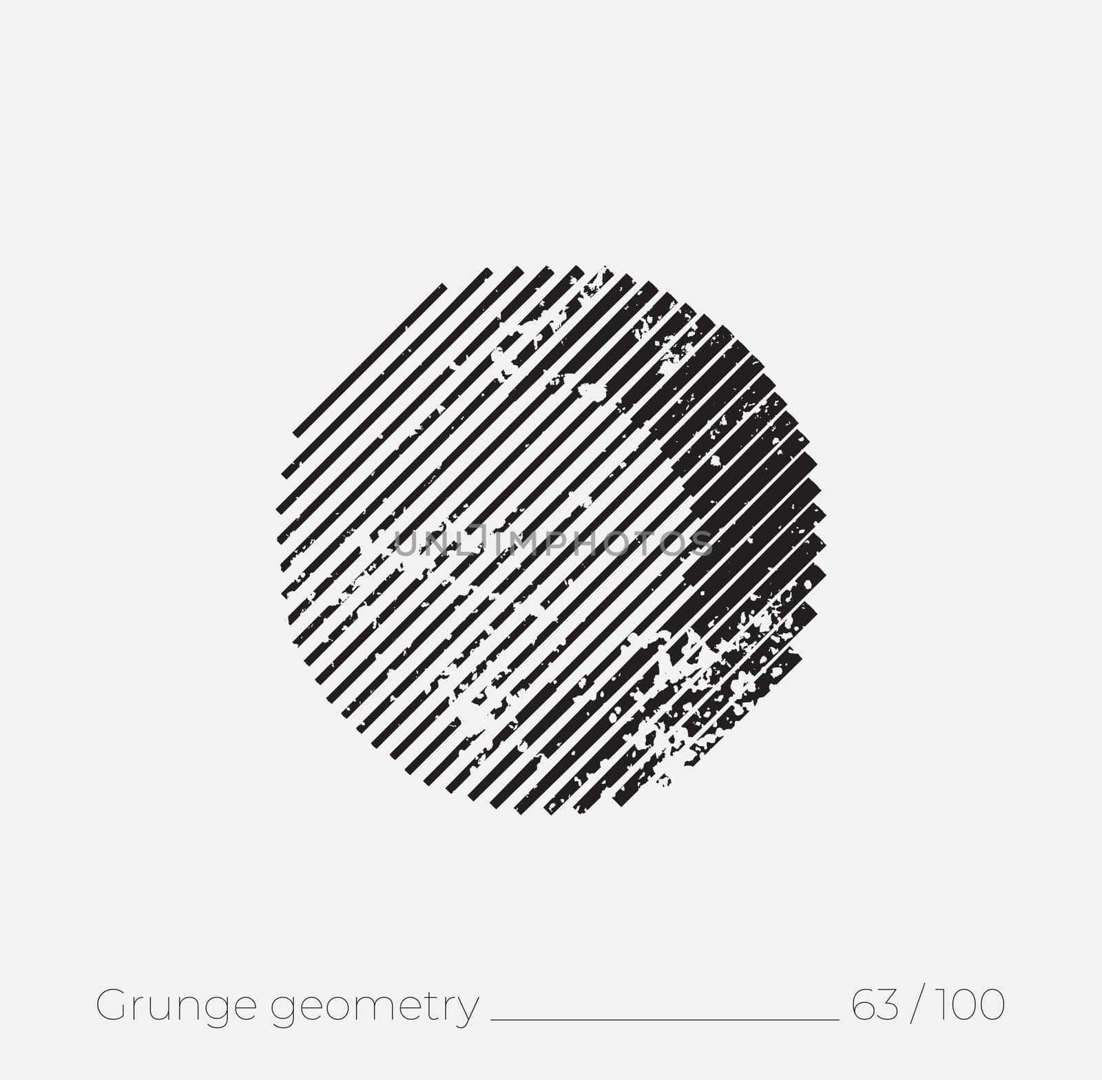 Geometric simple shape in grunge retro style. Universal design element for T-shirt, Posters, Magazine, sale leaflet, billboard, branding