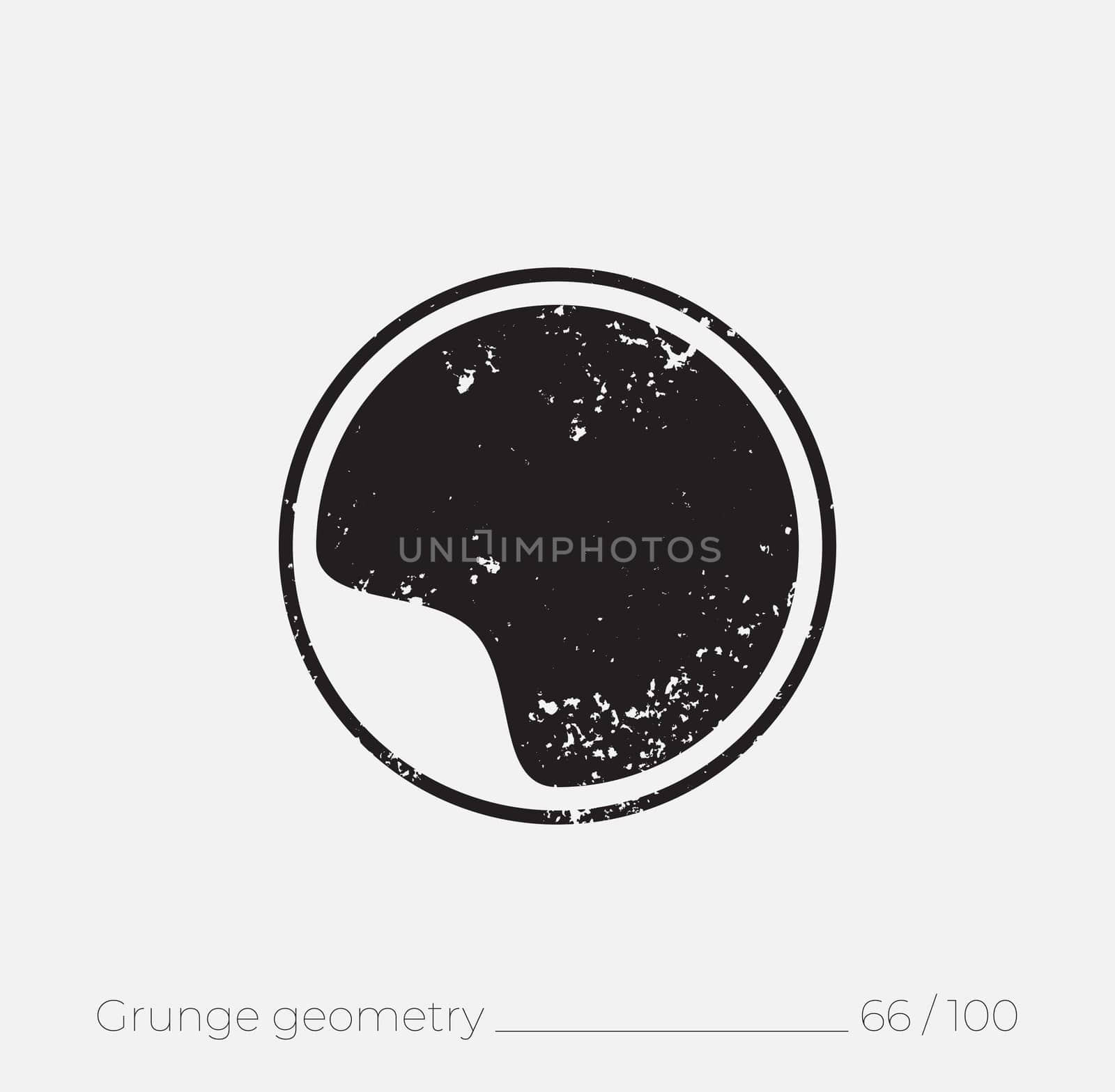 Geometric simple shape in grunge retro style. Universal design element for T-shirt, Posters, Magazine, sale leaflet, billboard, branding