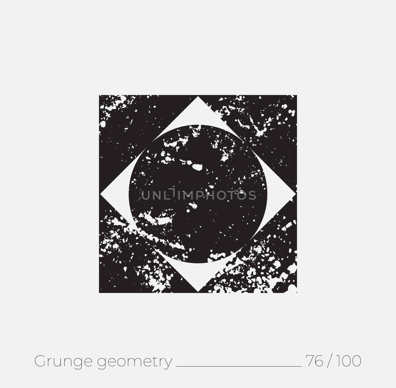 Geometric simple shape in grunge retro style. Universal design element for T-shirt, Posters, Magazine, sale leaflet, billboard, branding