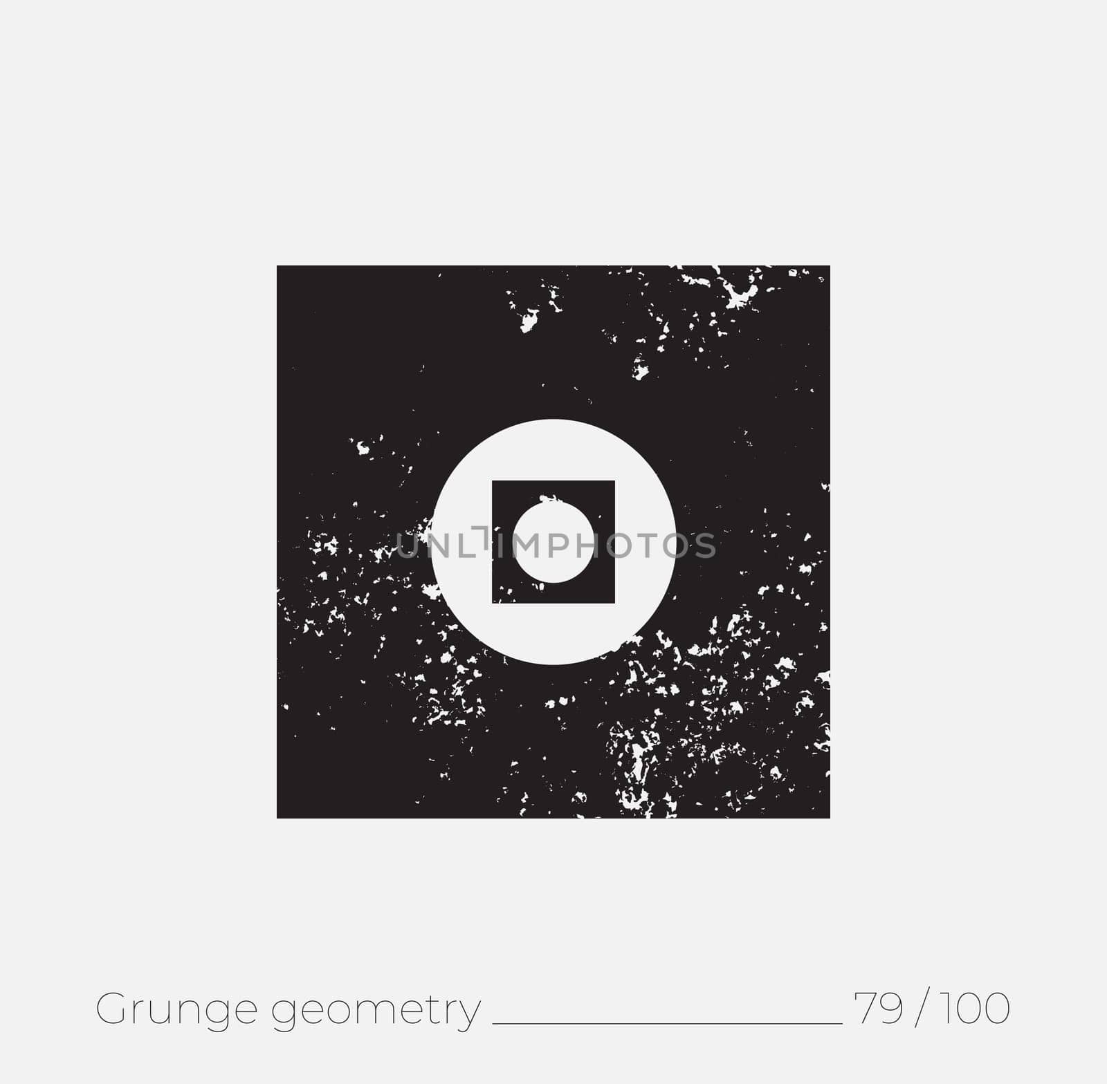 Geometric simple shape in grunge retro style. Universal design element for T-shirt, Posters, Magazine, sale leaflet, billboard, branding