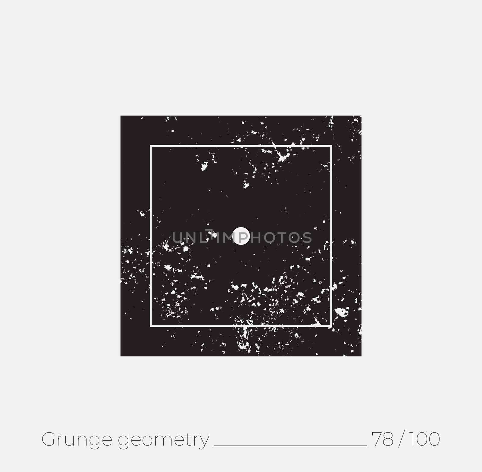 Geometric simple shape in grunge retro style. Universal design element for T-shirt, Posters, Magazine, sale leaflet, billboard, branding