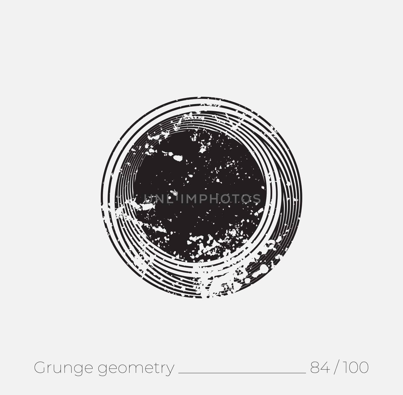 Geometric simple shape in grunge retro style. Universal design element for T-shirt, Posters, Magazine, sale leaflet, billboard, branding