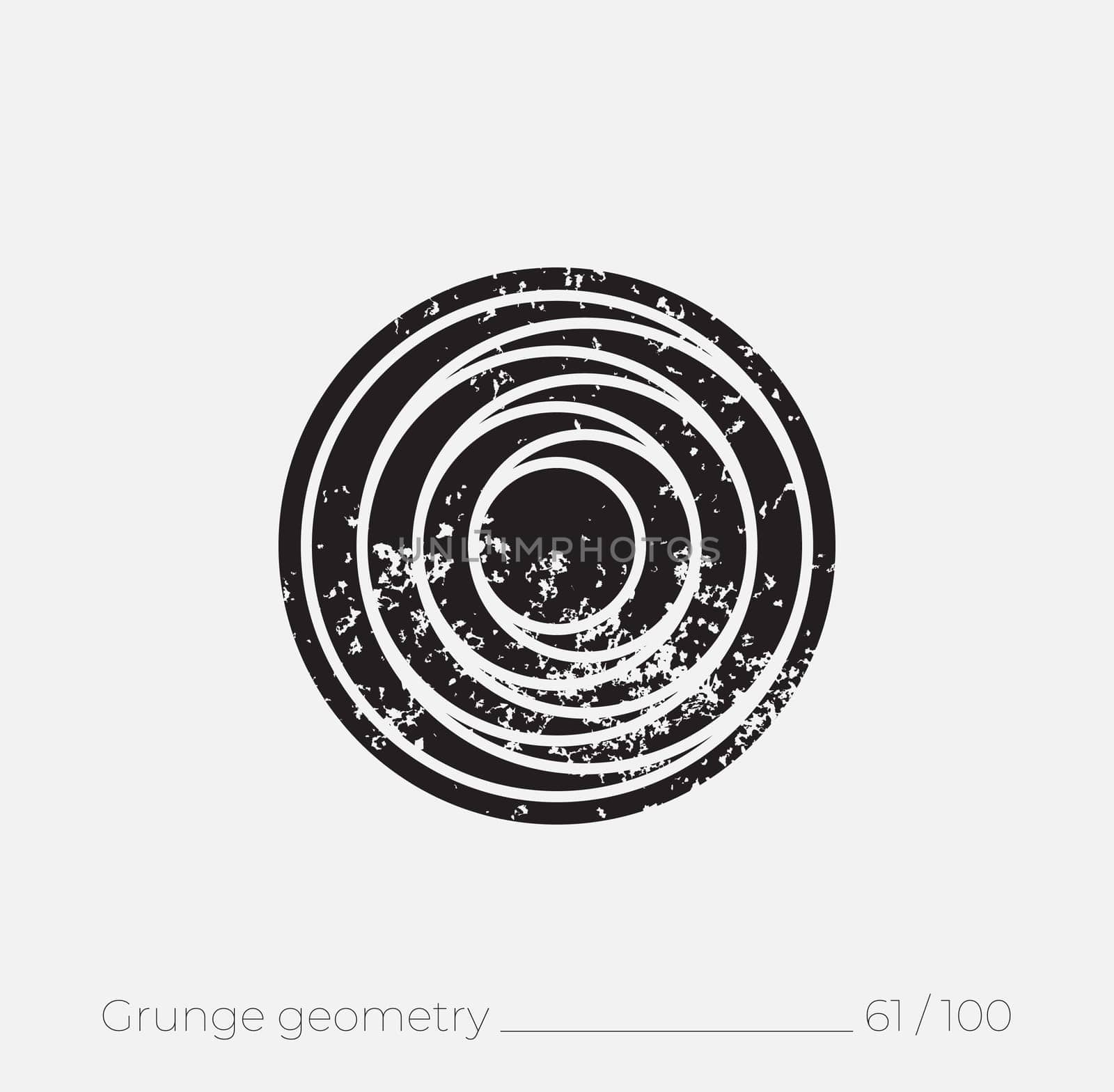 Geometric simple shape in grunge retro style. Universal design element for T-shirt, Posters, Magazine, sale leaflet, billboard, branding