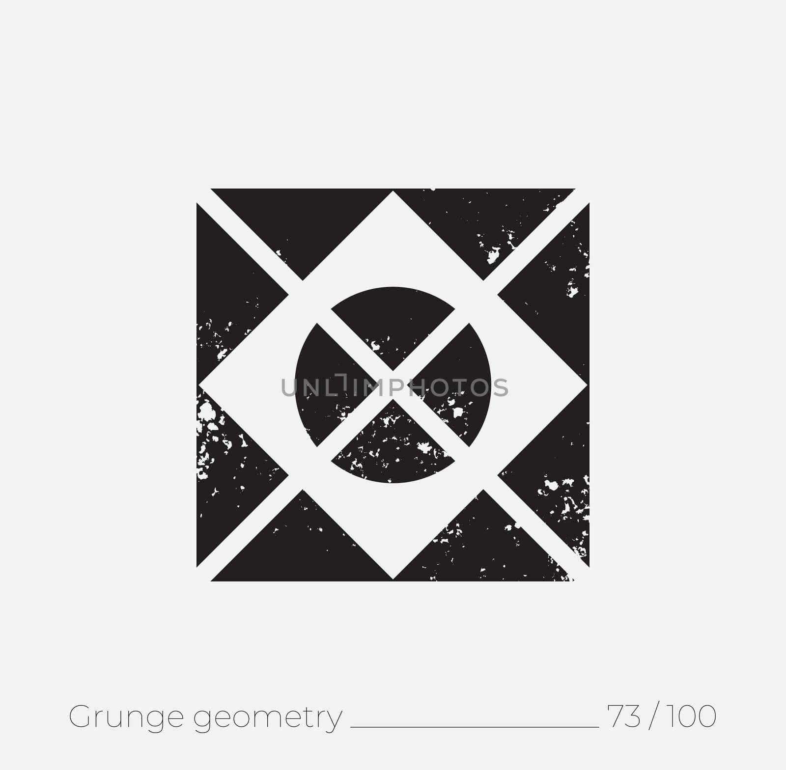 Geometric simple shape in grunge retro style. Universal design element for T-shirt, Posters, Magazine, sale leaflet, billboard, branding