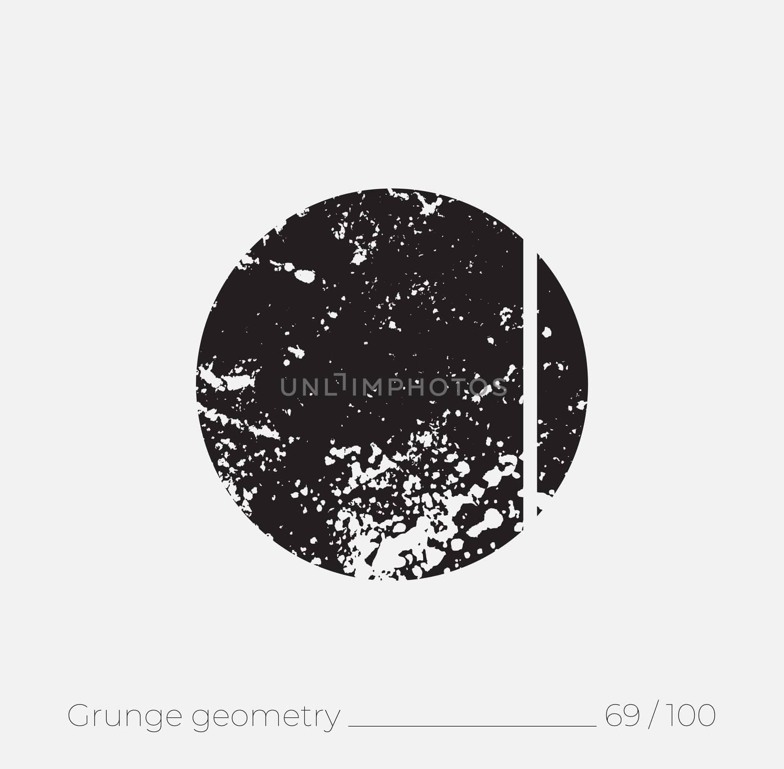 Geometric simple shape in grunge retro style. Universal design element for T-shirt, Posters, Magazine, sale leaflet, billboard, branding