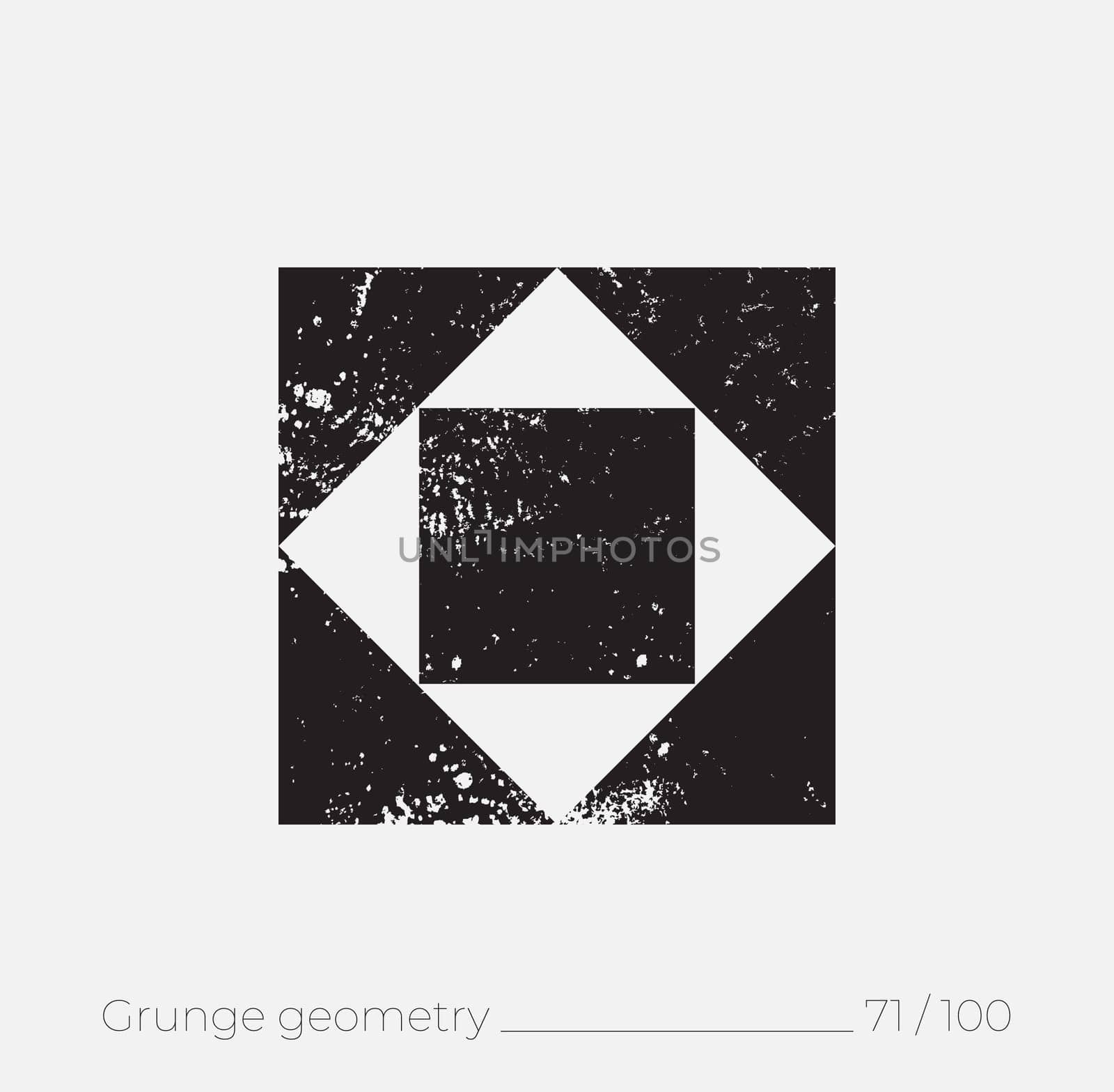 Geometric simple shape in grunge retro style. Universal design element for T-shirt, Posters, Magazine, sale leaflet, billboard, branding