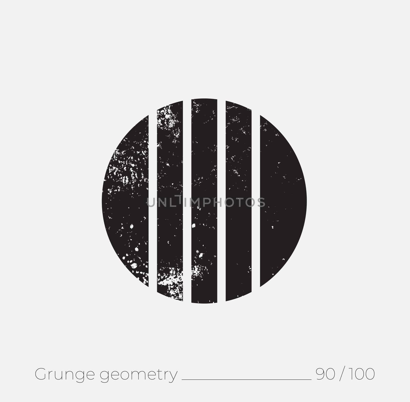 Geometric simple shape in grunge retro style. Universal design element for T-shirt, Posters, Magazine, sale leaflet, billboard, branding