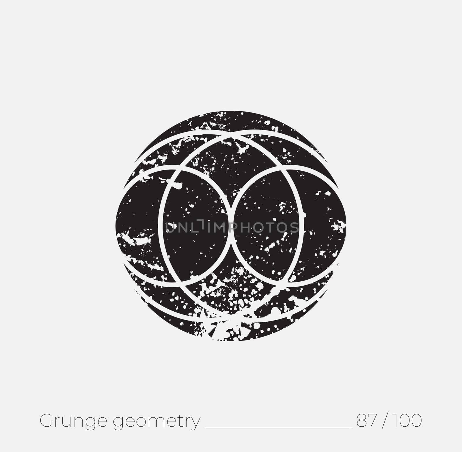 Geometric simple shape in grunge retro style. Universal design element for T-shirt, Posters, Magazine, sale leaflet, billboard, branding