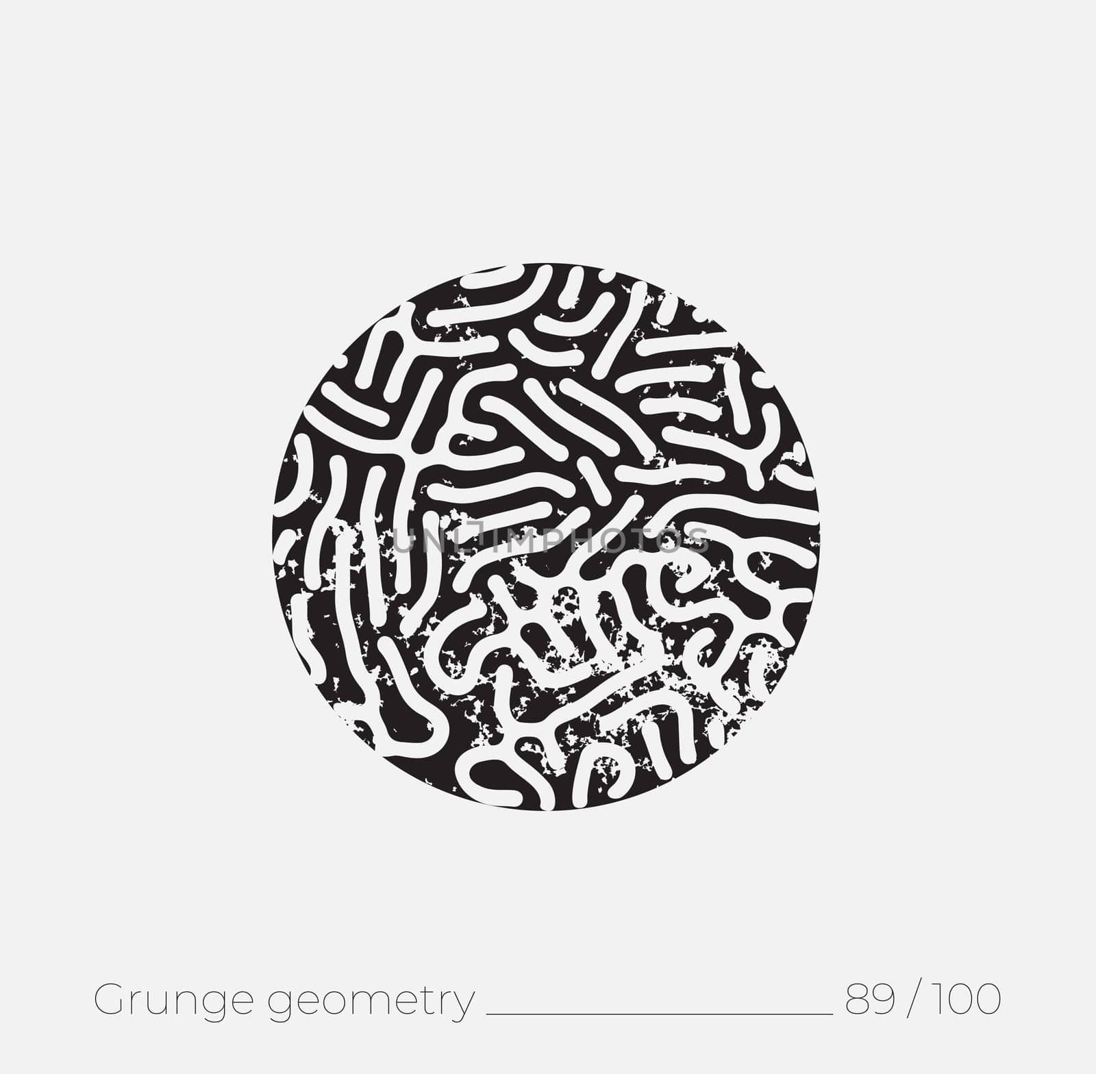 Geometric simple shape in grunge retro style. Universal design element for T-shirt, Posters, Magazine, sale leaflet, billboard, branding