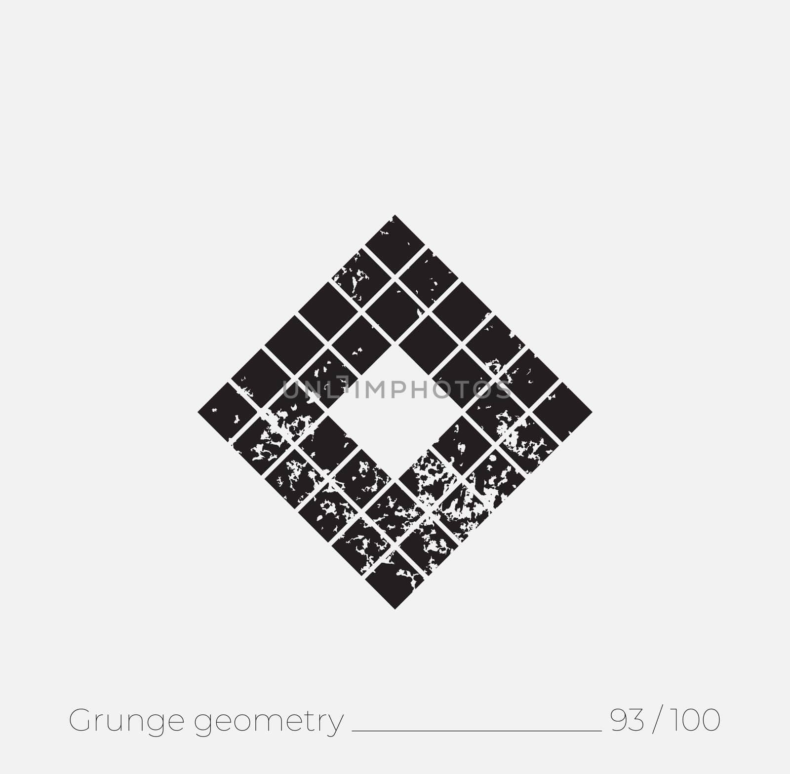 Geometric simple shape in grunge retro style. Universal design element for T-shirt, Posters, Magazine, sale leaflet, billboard, branding