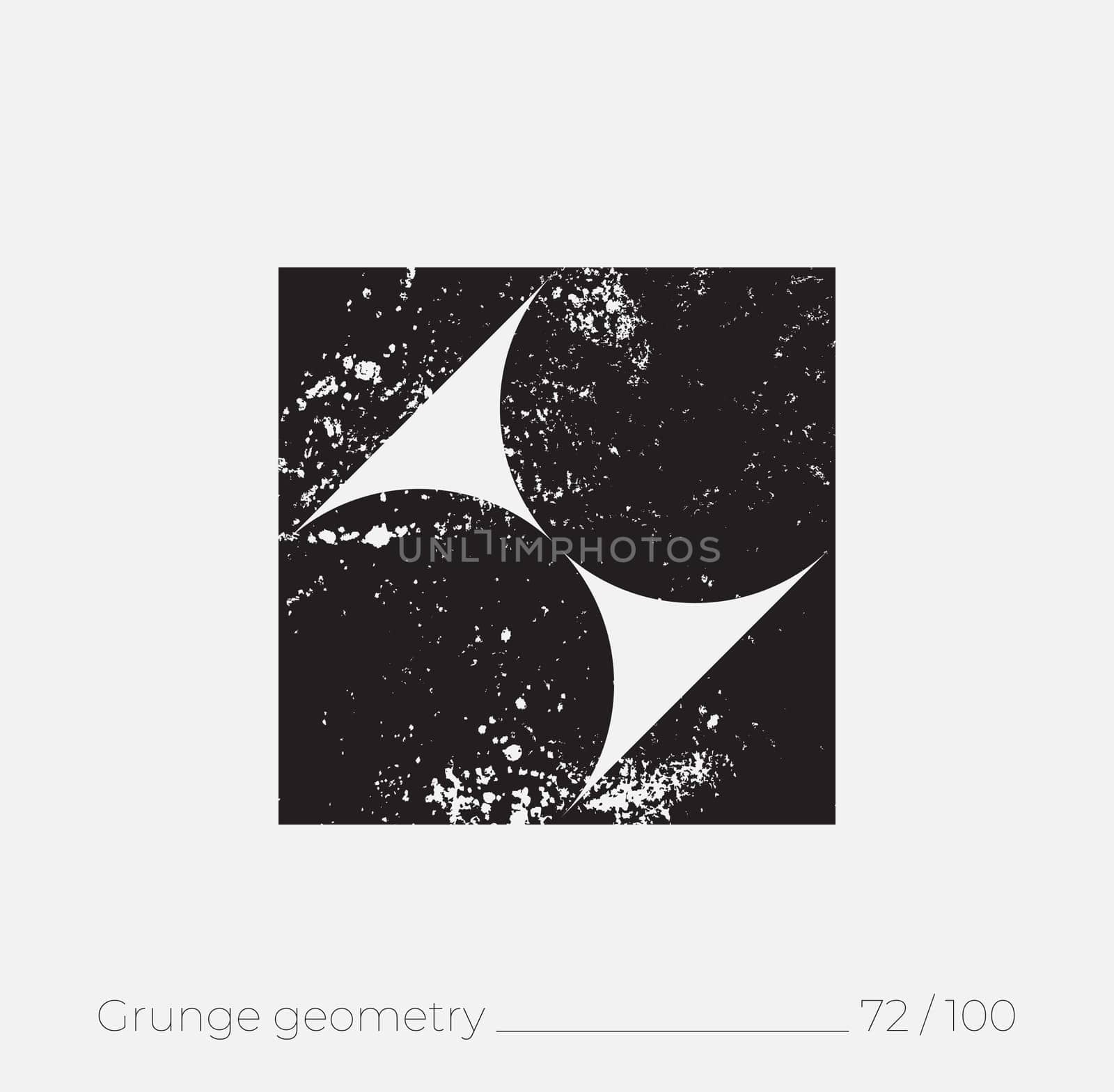 Geometric simple shape in grunge retro style. Universal design element for T-shirt, Posters, Magazine, sale leaflet, billboard, branding