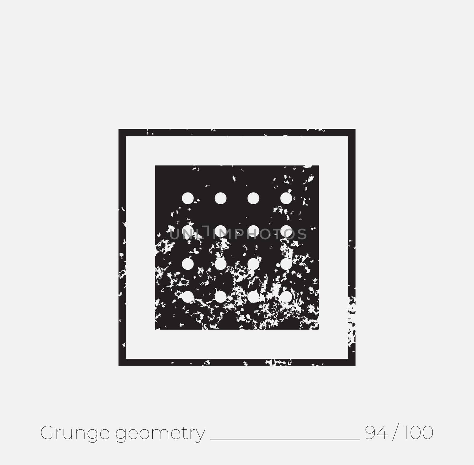 Geometric simple shape in grunge retro style. Universal design element for T-shirt, Posters, Magazine, sale leaflet, billboard, branding