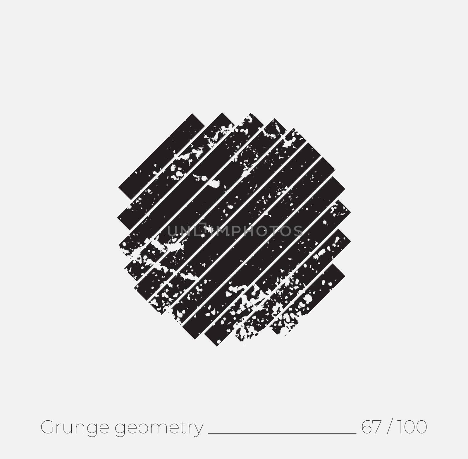 Geometric simple shape in grunge retro style. Universal design element for T-shirt, Posters, Magazine, sale leaflet, billboard, branding