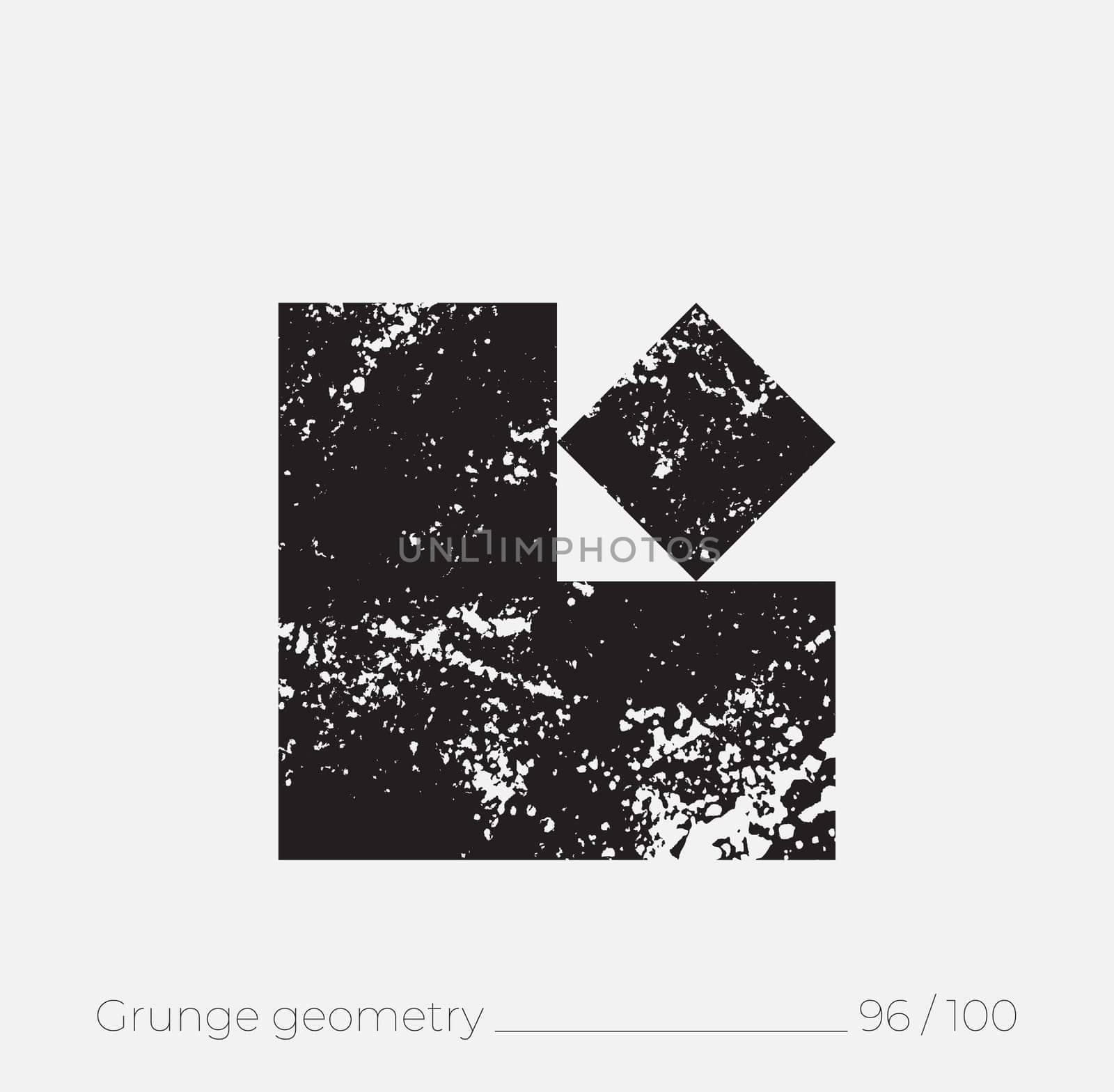 Geometric simple shape in grunge retro style. Universal design element for T-shirt, Posters, Magazine, sale leaflet, billboard, branding