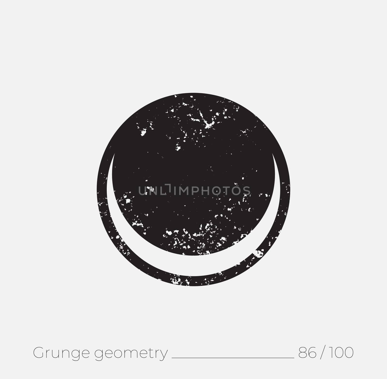 Geometric simple shape in grunge retro style. Universal design element for T-shirt, Posters, Magazine, sale leaflet, billboard, branding