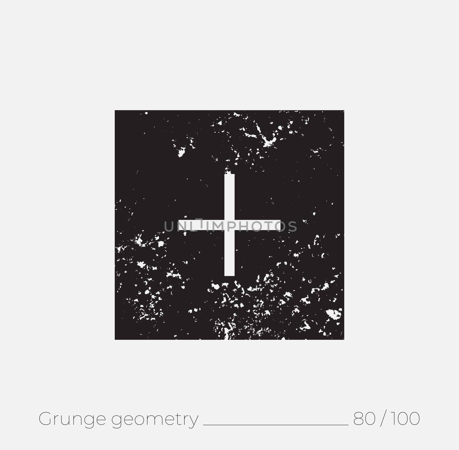 Geometric simple shape in grunge retro style. Universal design element for T-shirt, Posters, Magazine, sale leaflet, billboard, branding