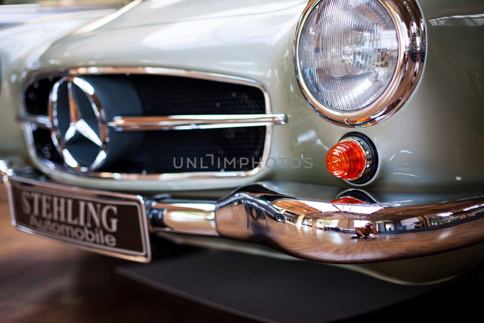 Berlin, Germany - June 28, 2018: Mercedes Stehling automobile. Vintage retro car in Classic Remise