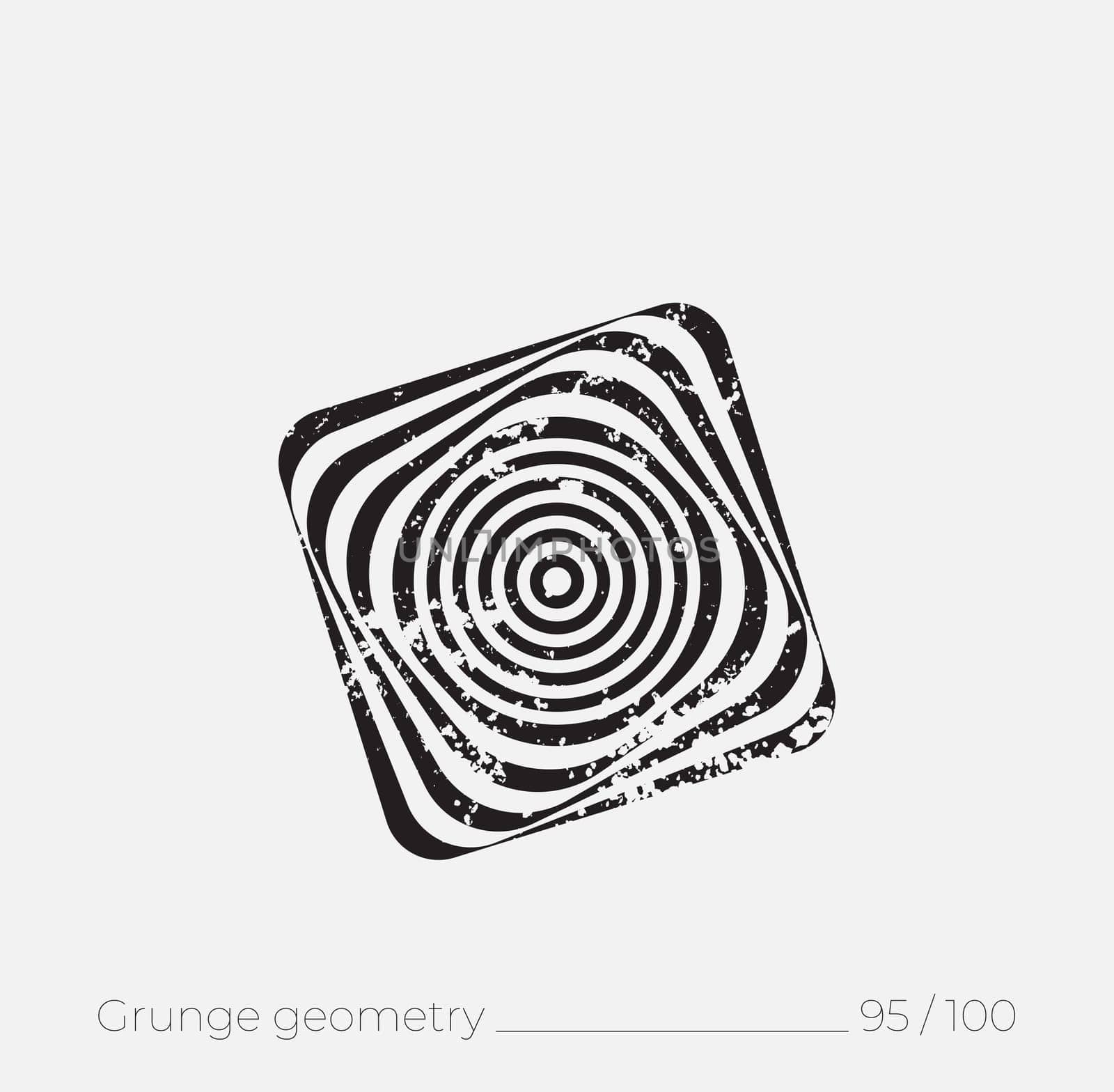 Geometric simple shape in grunge retro style. Universal design element for T-shirt, Posters, Magazine, sale leaflet, billboard, branding