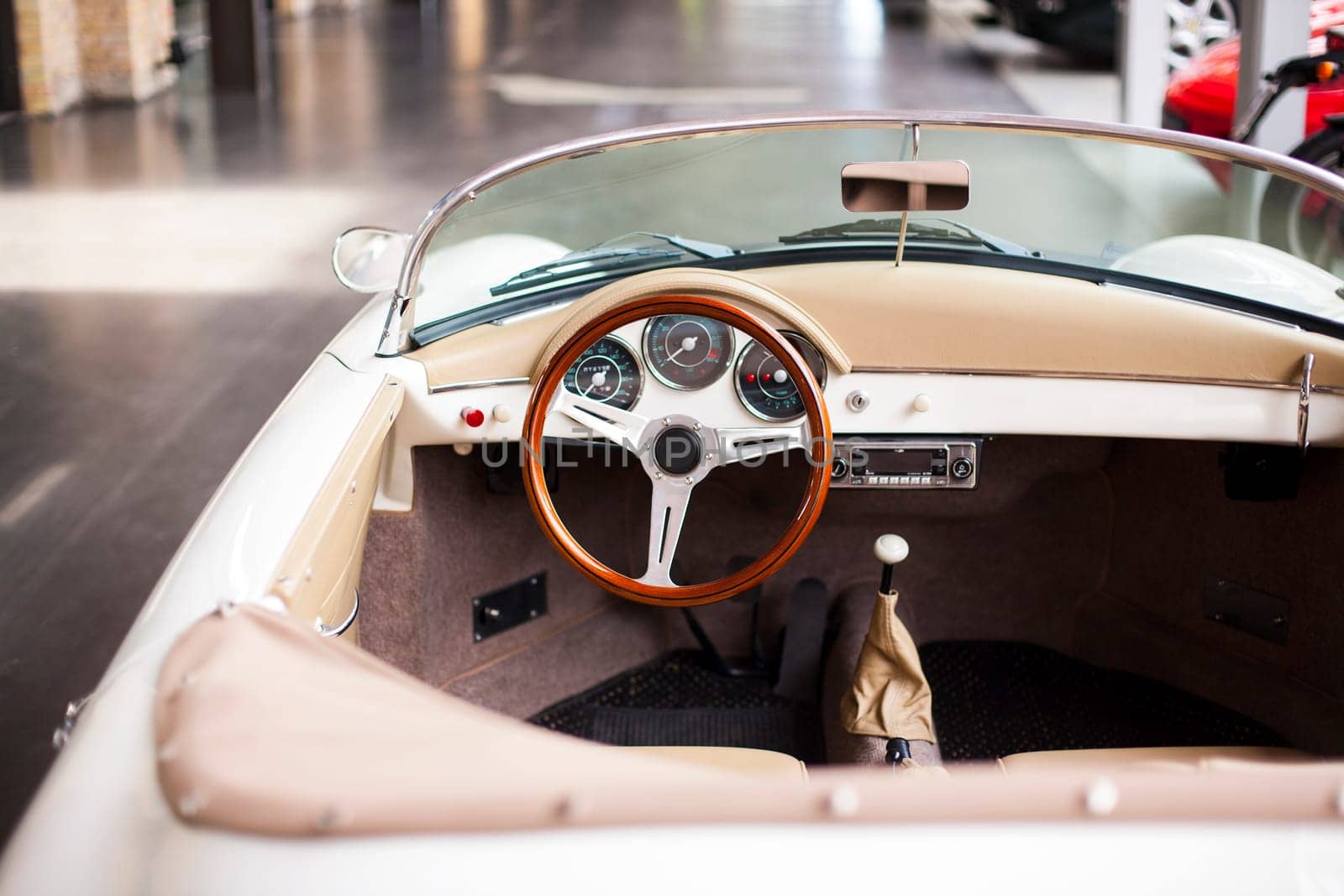 Interior of the classic retro vehicle  antique vintage collection car