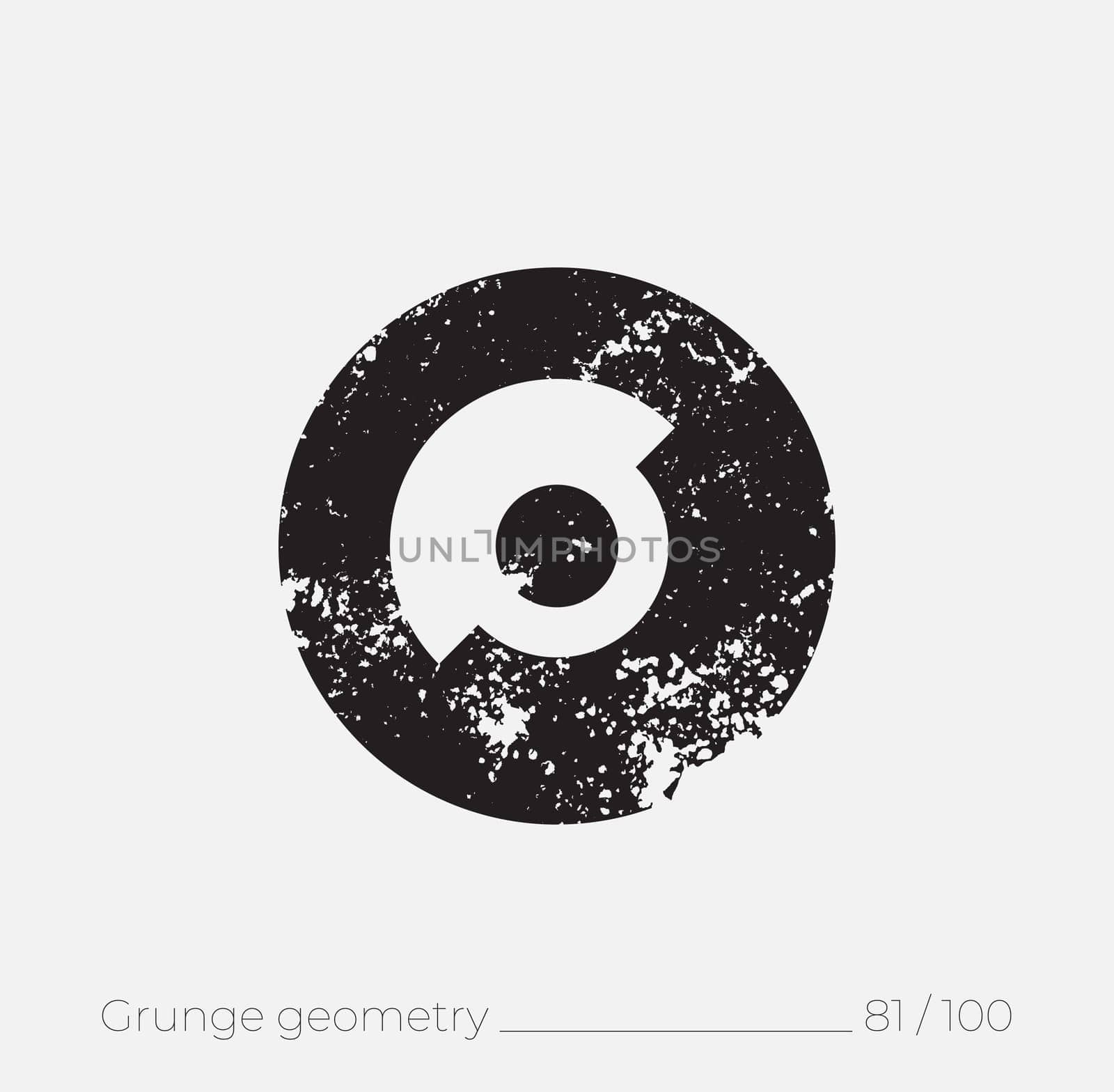 Geometric simple shape in grunge retro style. Universal design element for T-shirt, Posters, Magazine, sale leaflet, billboard, branding