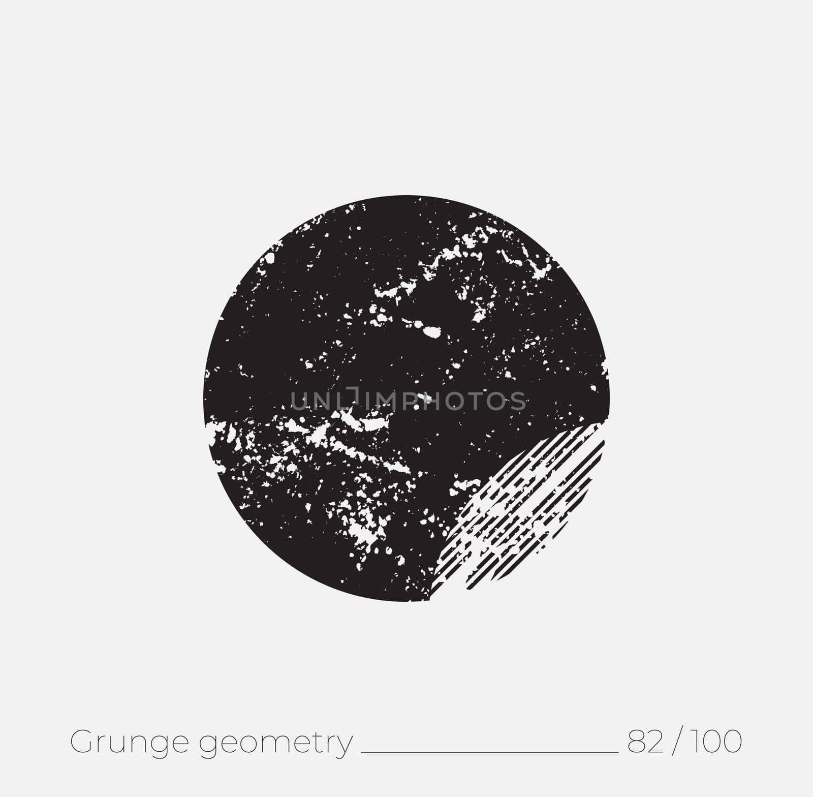 Geometric simple shape in grunge retro style. Universal design element for T-shirt, Posters, Magazine, sale leaflet, billboard, branding
