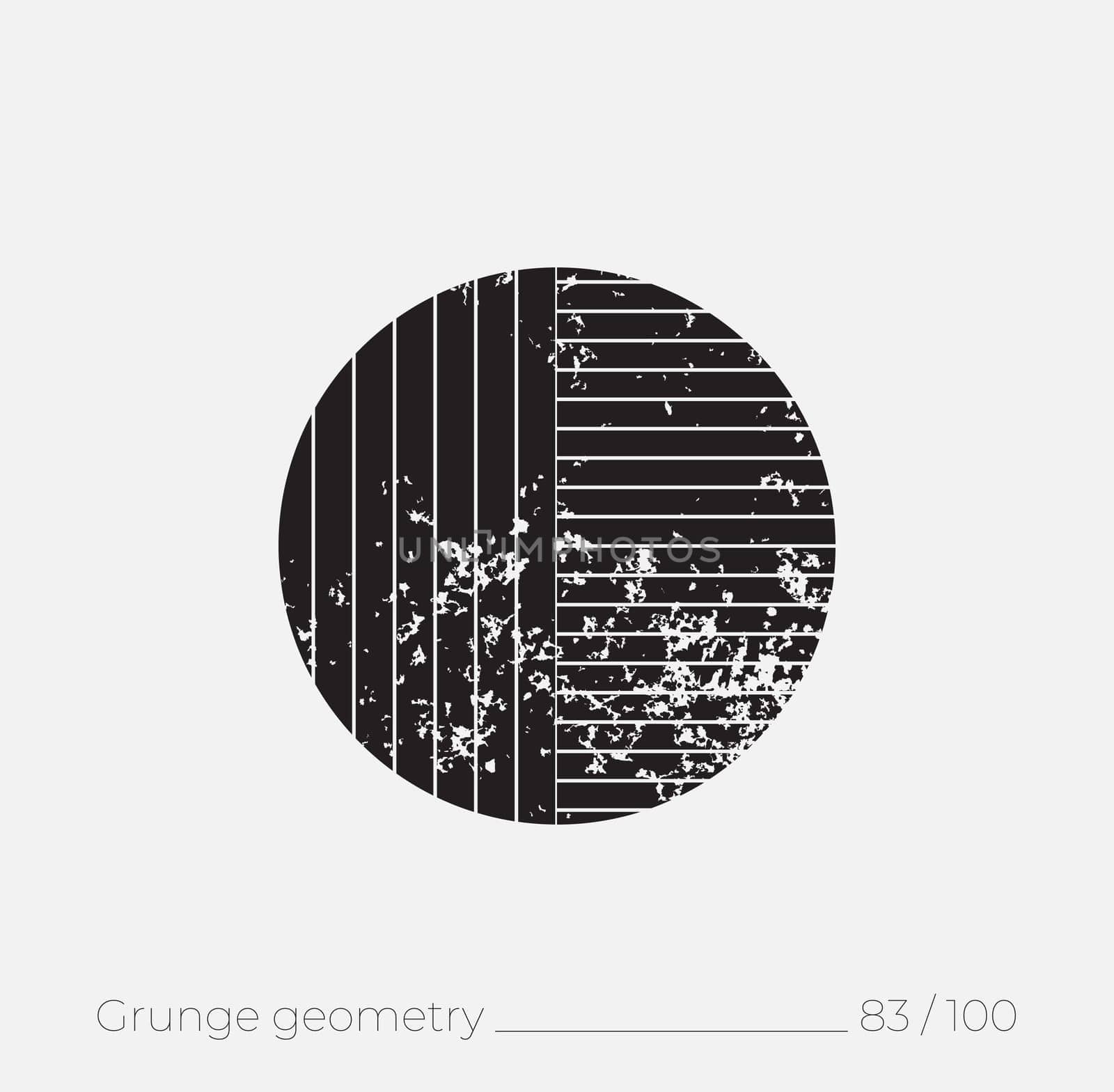 Geometric simple shape in grunge retro style. Universal design element for T-shirt, Posters, Magazine, sale leaflet, billboard, branding