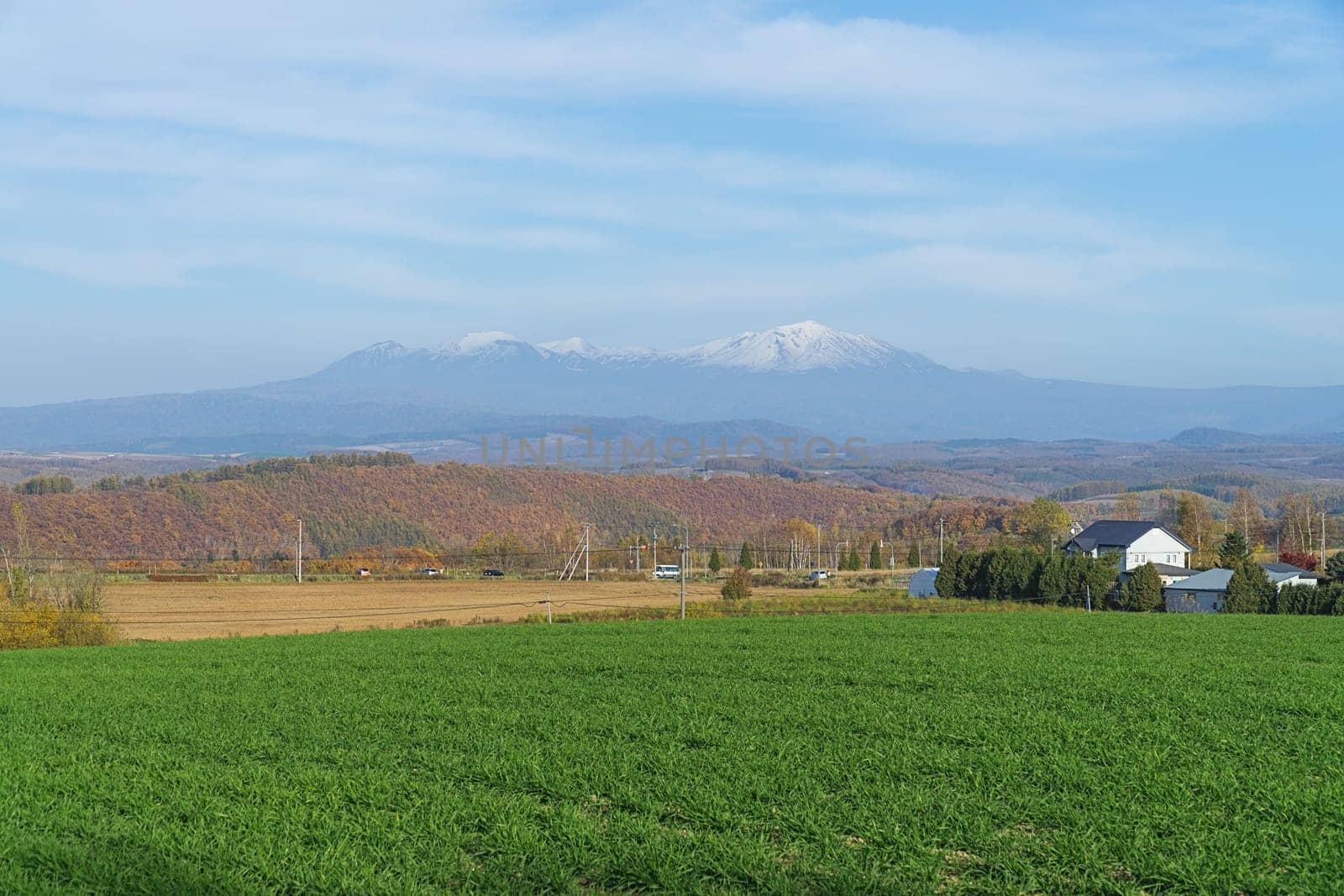Biei is a small town surrounded by a picturesque landscape of gently rolling hills and vast fields. A pleasant way to enjoy the charm of Biei is by cycling or driving through the hills and visiting some of the flower fields and famous trees along the way.