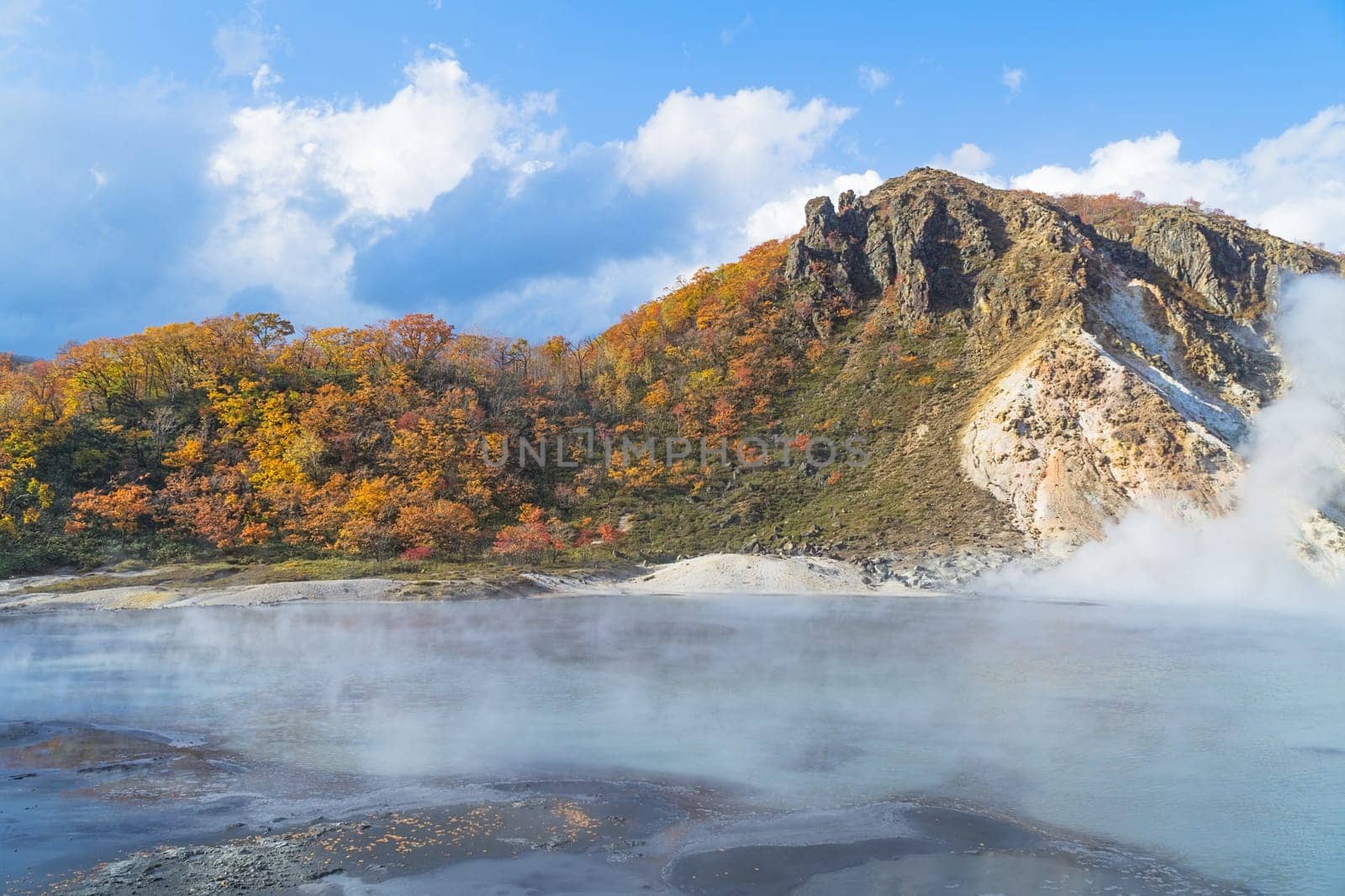 Noboribetsu Onsen is Hokkaido's most famous hot spring resort. A large amount of Noboribetsu's many types of hot spring water surfaces in the spectacular Jigokudani or "Hell Valley"" just above the resort town. Noboribetsu is part of Shikotsu-Toya National Park."