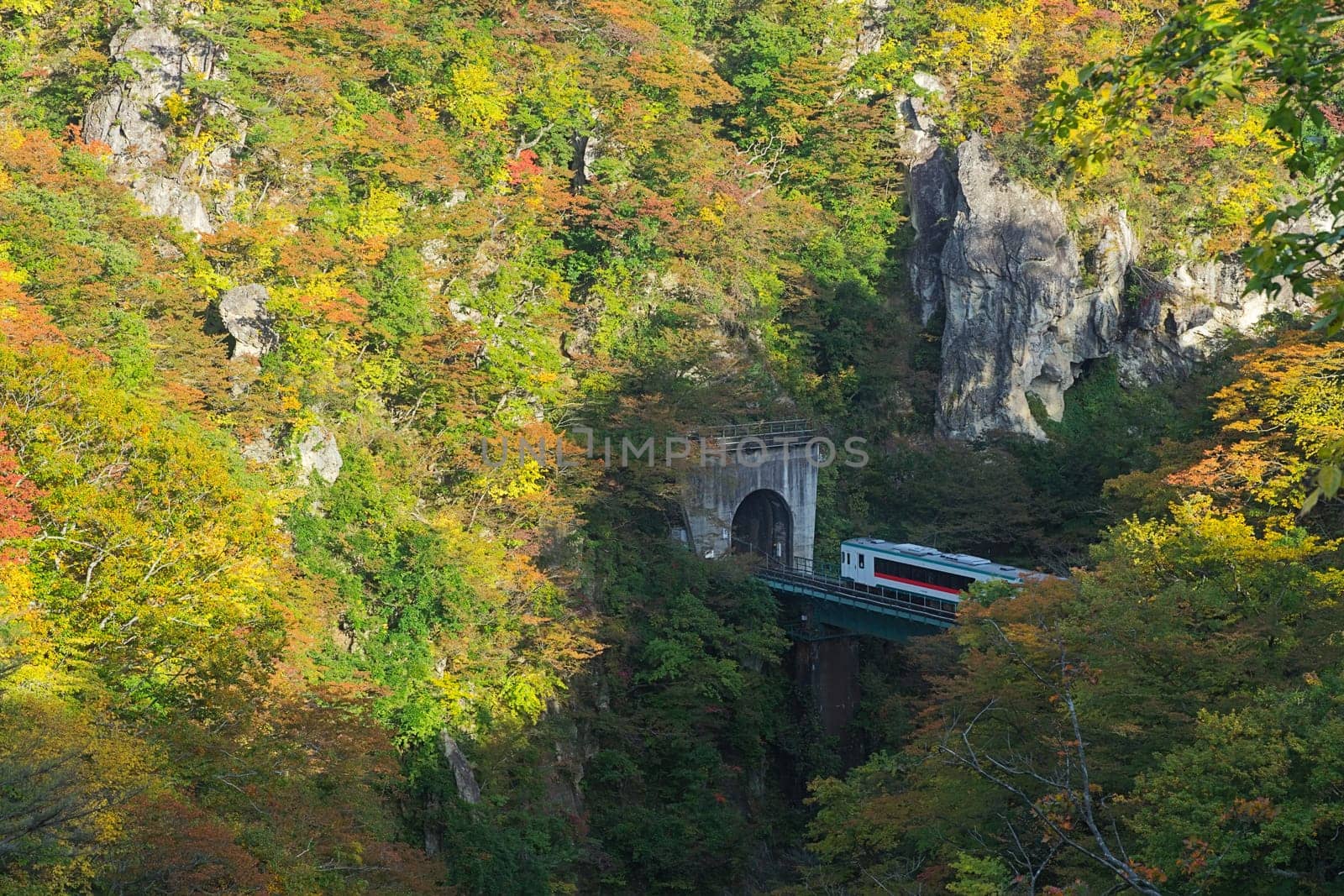 Naruko Gorge is one of the Tohoku Region's most scenic gorges. It is located in north-western Miyagi Prefecture, about 70 kilometers from Sendai. Every year around late October to early November, the gorge transforms into one of the region's most popular autumn color.