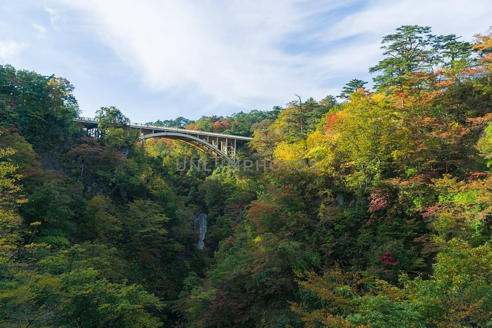 Naruko Gorge is one of the Tohoku Region's most scenic gorges. It is located in north-western Miyagi Prefecture, about 70 kilometers from Sendai. Every year around late October to early November, the gorge transforms into one of the region's most popular autumn color.