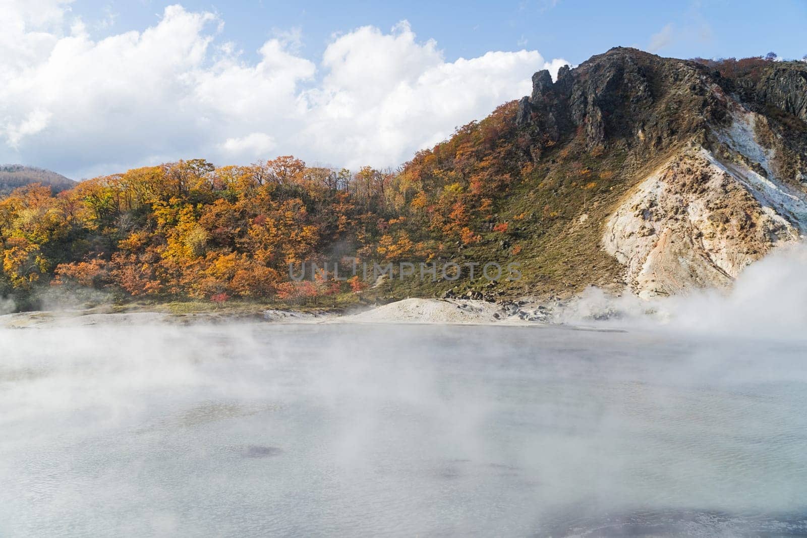 Noboribetsu Onsen is Hokkaido's most famous hot spring resort. A large amount of Noboribetsu's many types of hot spring water surfaces in the spectacular Jigokudani or "Hell Valley"" just above the resort town. Noboribetsu is part of Shikotsu-Toya National Park."