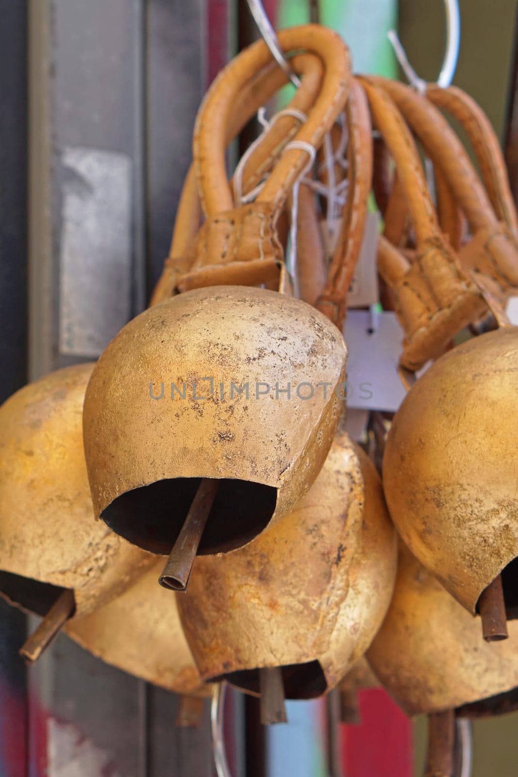 Copper cow bells with Leather handles