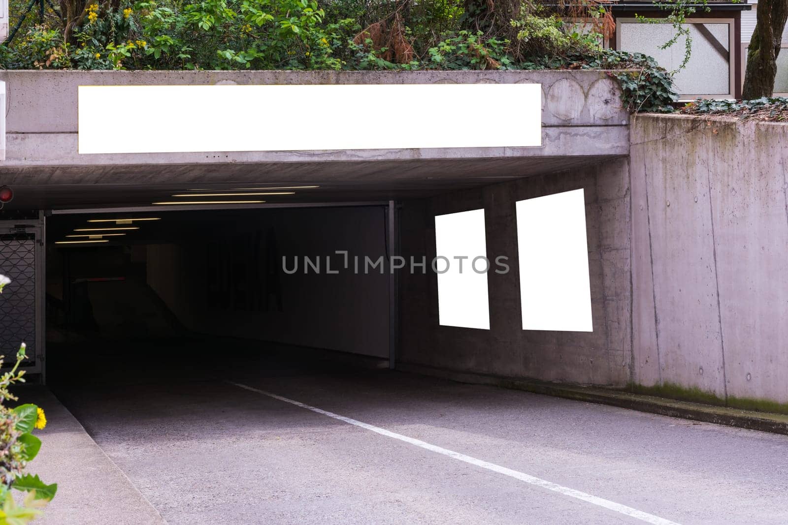 Blank Advertisement Sign City Urban Public White Isolated Clipping Path