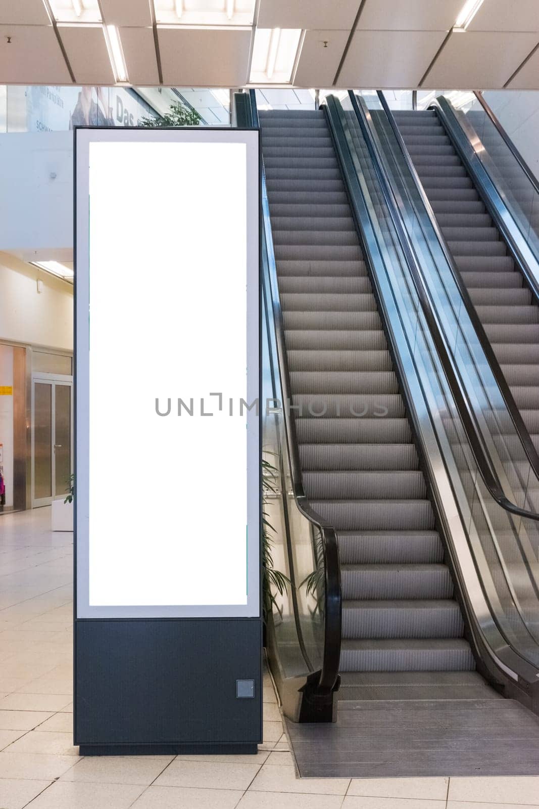 Blank Advertisement Sign City Urban Public White Isolated Clipping Path