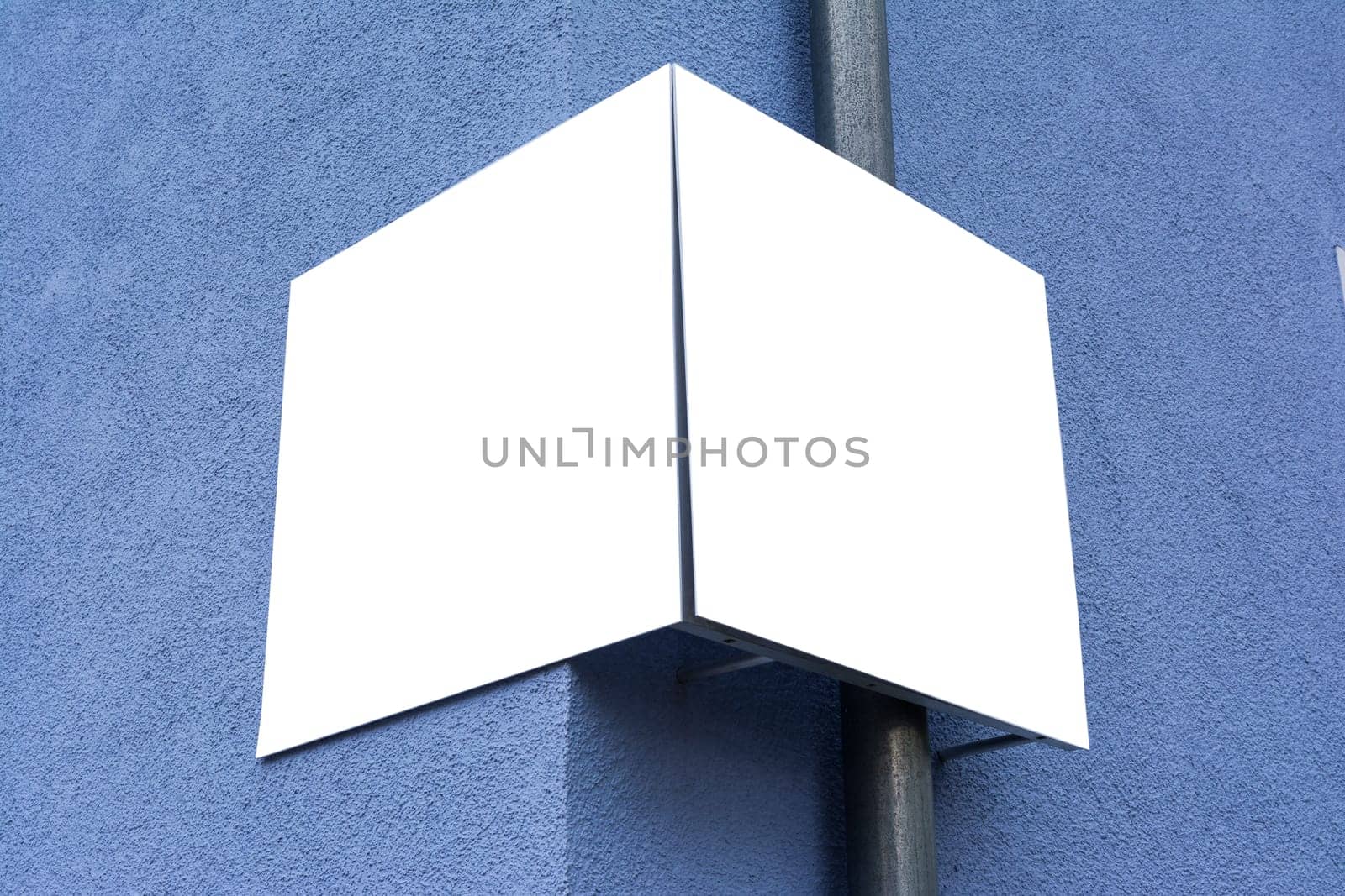 Blank Advertisement Sign City Urban Public White Isolated Clipping Path