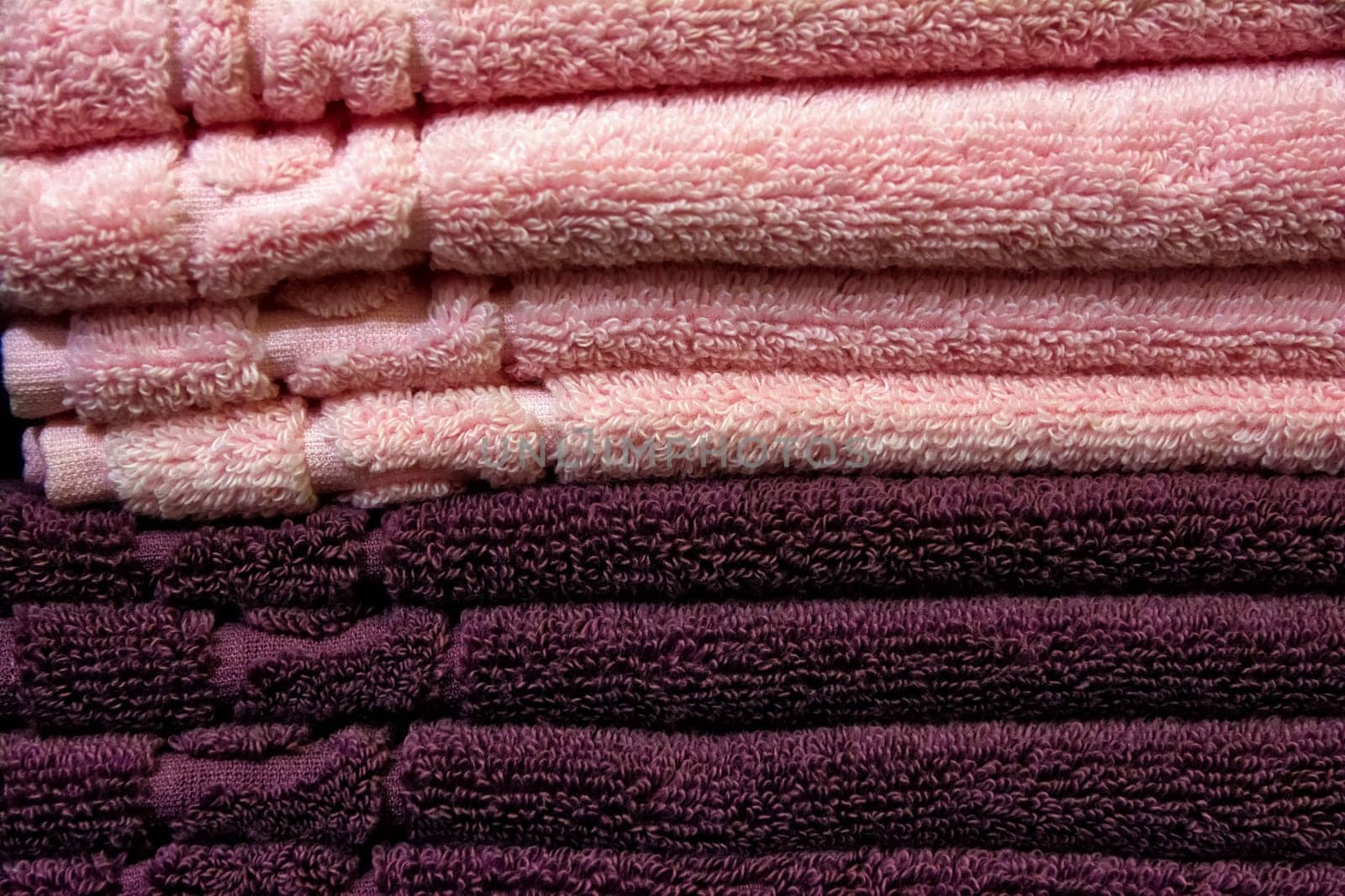 Multicolored Handtowel Closeup Texture Household Object Woven Fabric Folded