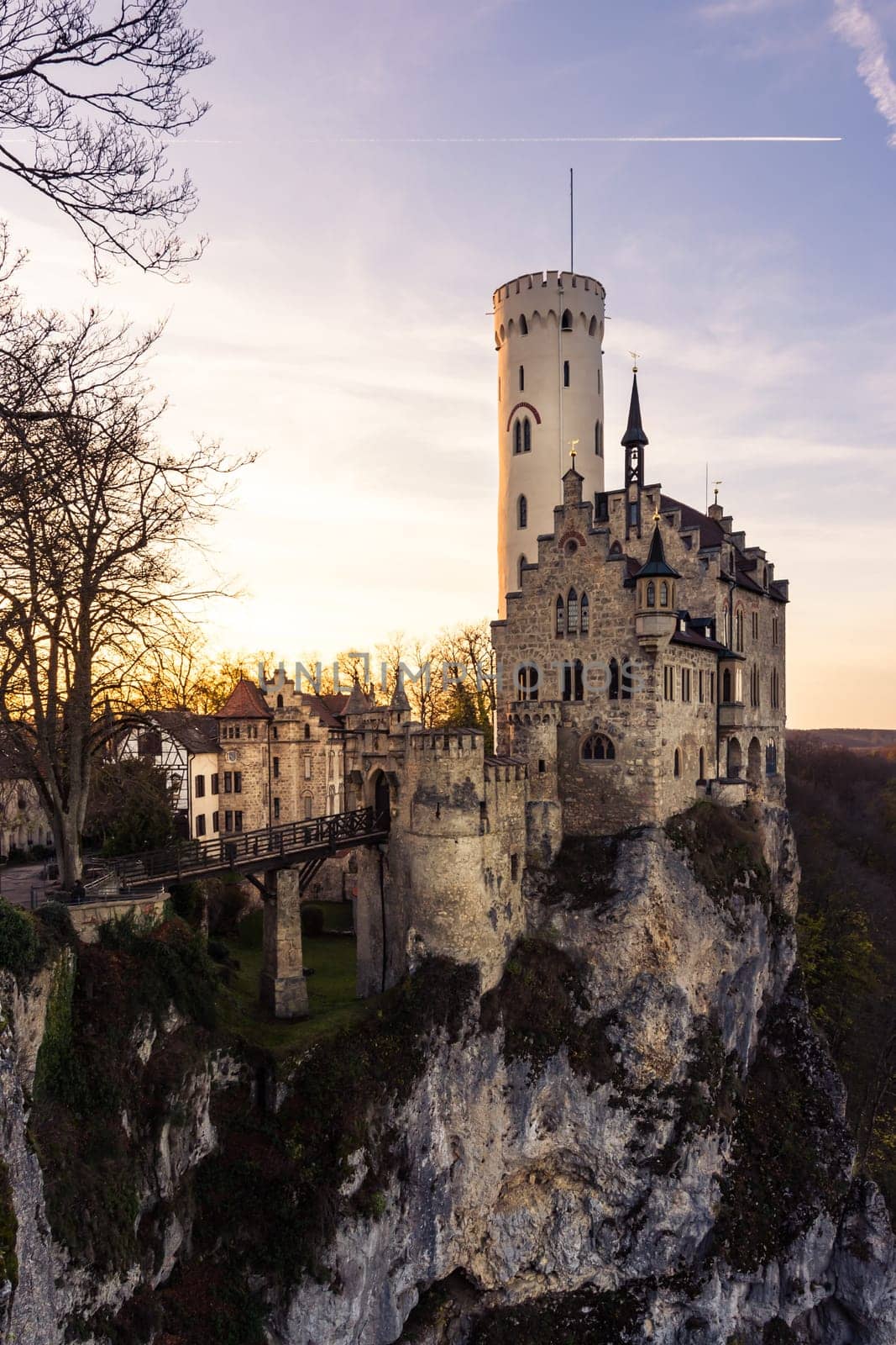 Schloss Lichtenstein Castle Germany Baden-Wuerttemberg Swabian Alb Mountain Castle Fairy Tale Landscape Fortress European Travel Destination Architecture