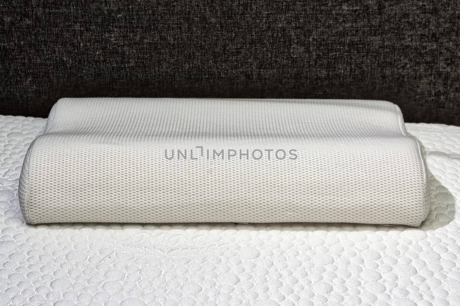 Bed Therapeutic Pillow Mattress Closeup Without Comforter Sleeping Household Object Bedroom Furniture