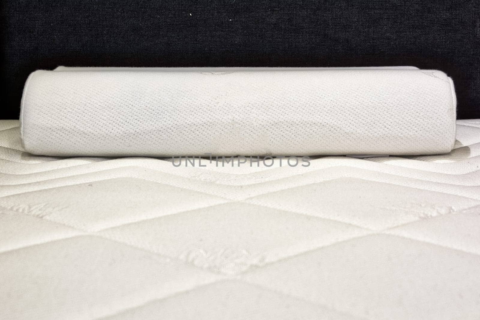 Bed Therapeutic Pillow Mattress Closeup Without Comforter Sleeping Household Object Bedroom Furniture