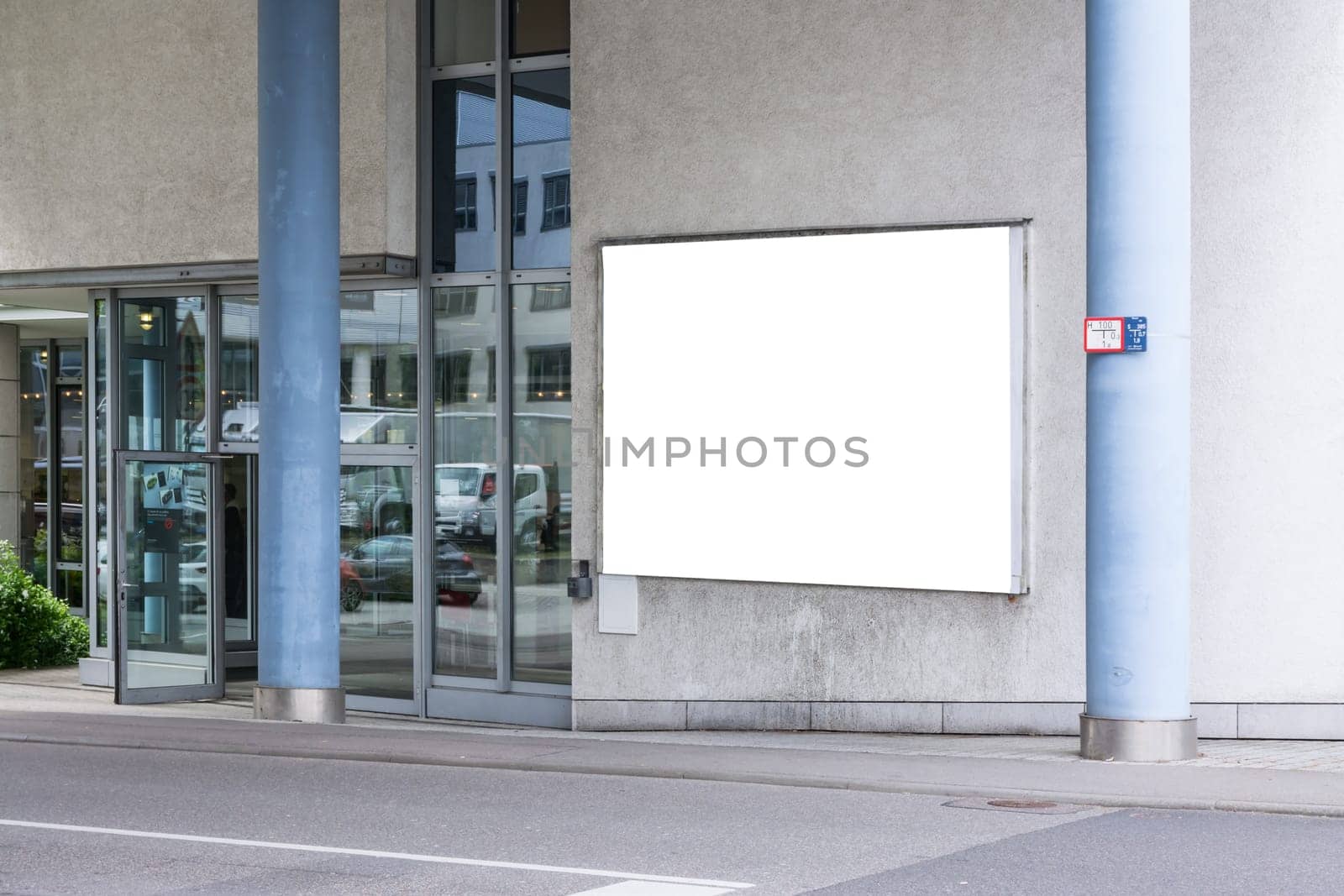 Blank Advertisement Sign City Urban Public White Isolated Clipping Path
