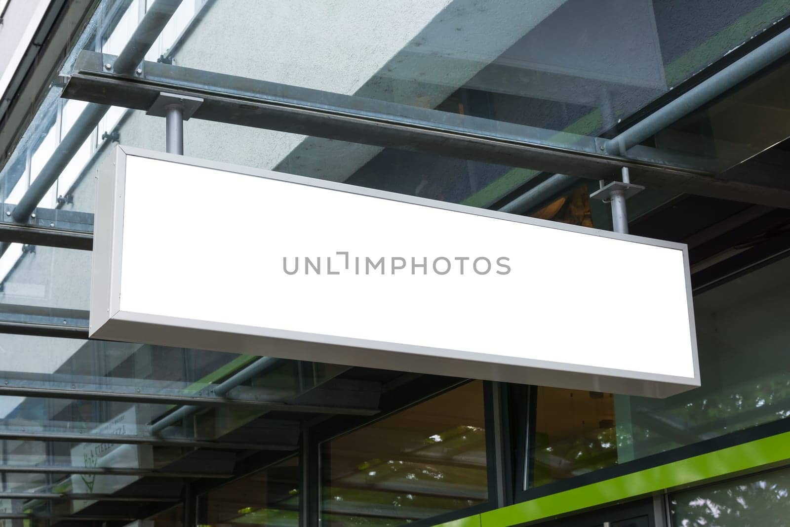 Blank Advertisement Sign City Urban Public White Isolated Clipping Path