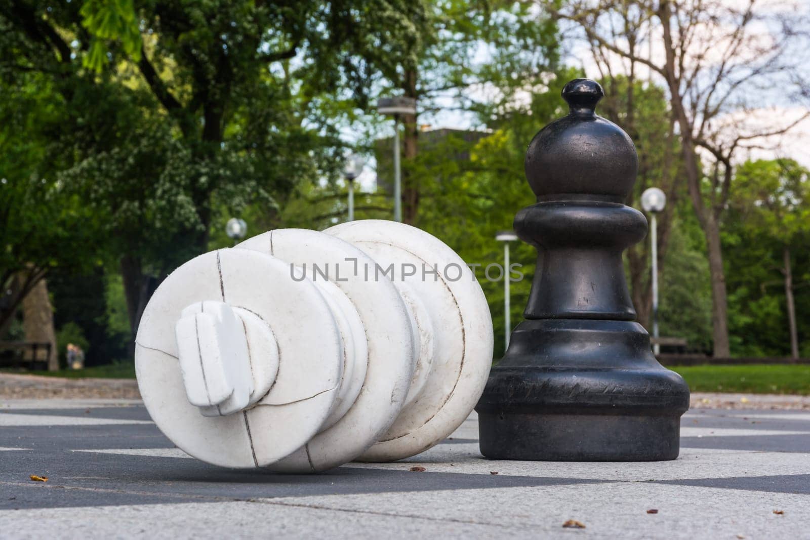 Chess Pieces Board Outdoors Squares Park Large Strategy Asphalt