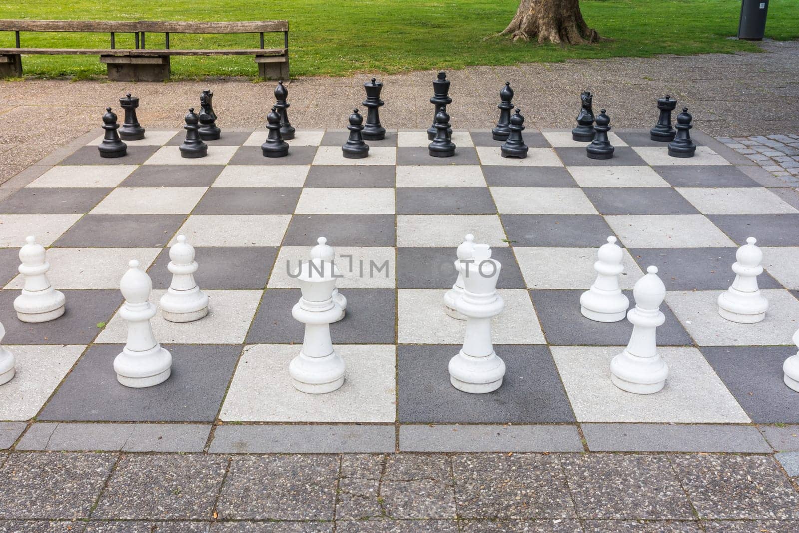 Chess Pieces Board Outdoors Squares Park Large Strategy Asphalt