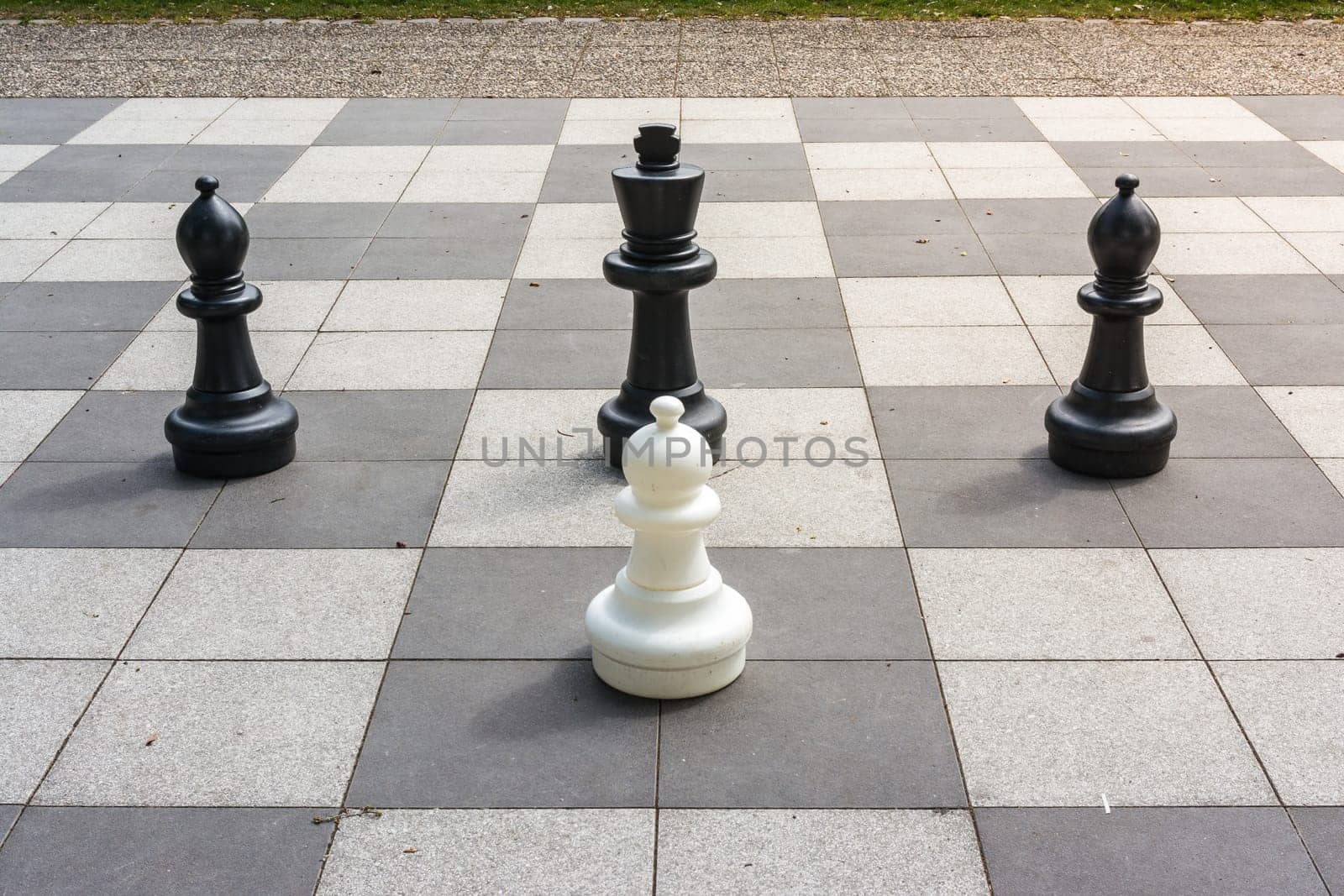 Chess Pieces Board Outdoors Squares Park Large Strategy Asphalt