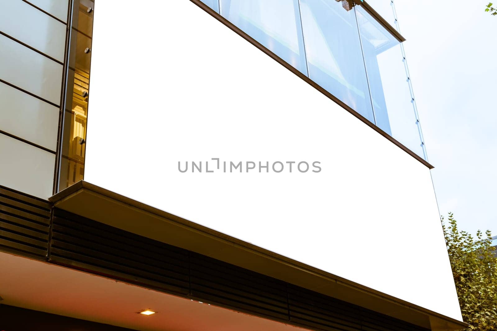 City Outdoors Blank Billboard White Isolated Overcast Weather Mockup Advertisment Urban Environment