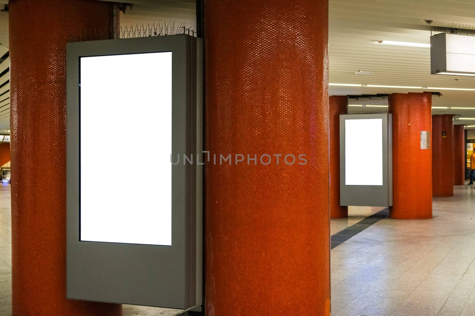 Subway Isolated White Advertisement Space Blank Mockup Transportation Urban