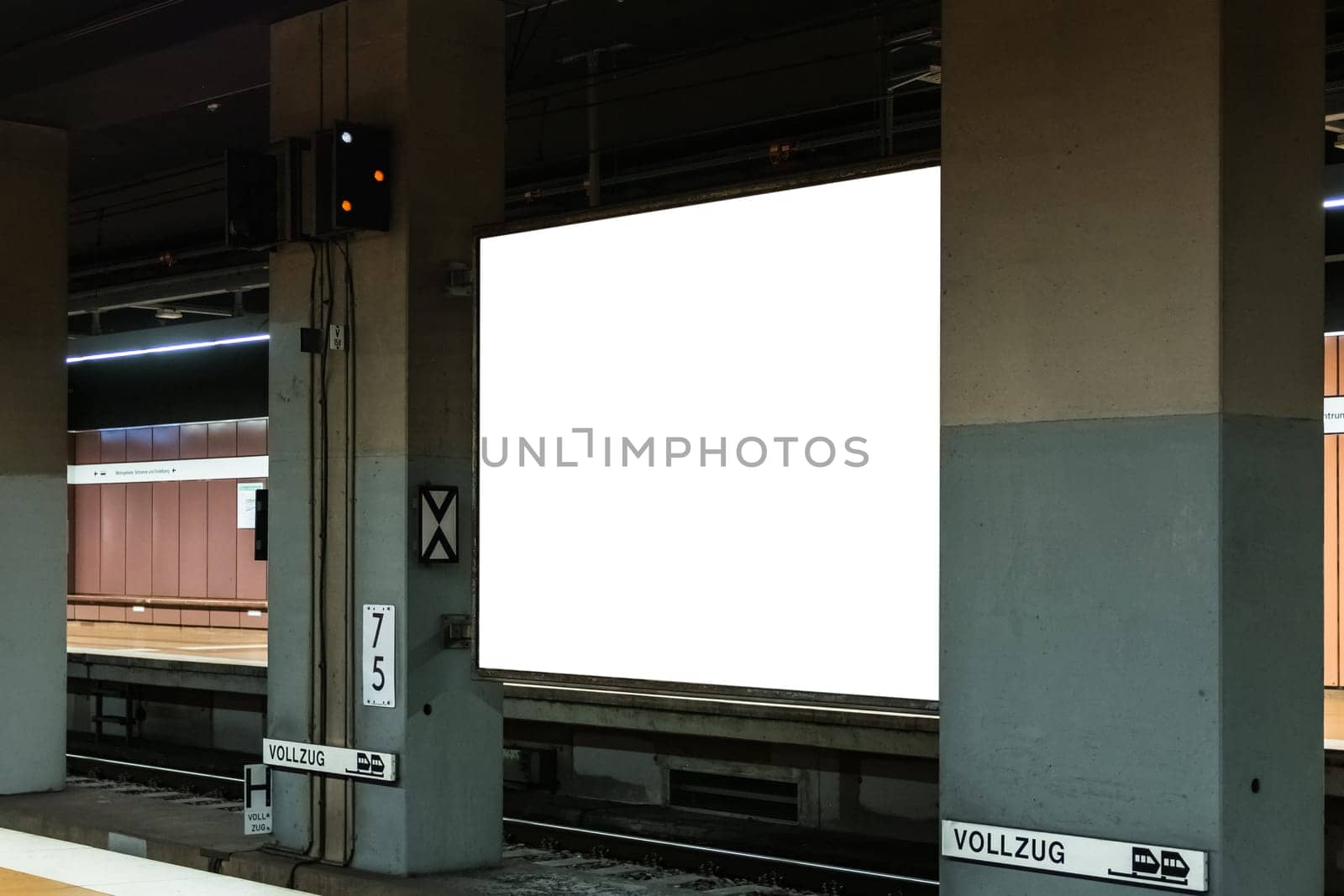 Subway Isolated White Advertisement Space Blank Mockup Transportation Urban